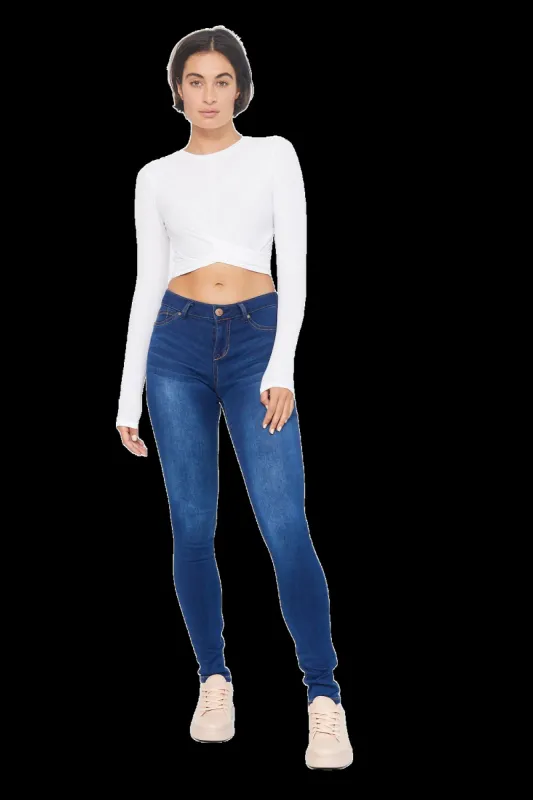 Long 34" Mid-Rise Butter Skinny In Wynter Lennox sold by 1822 Denim