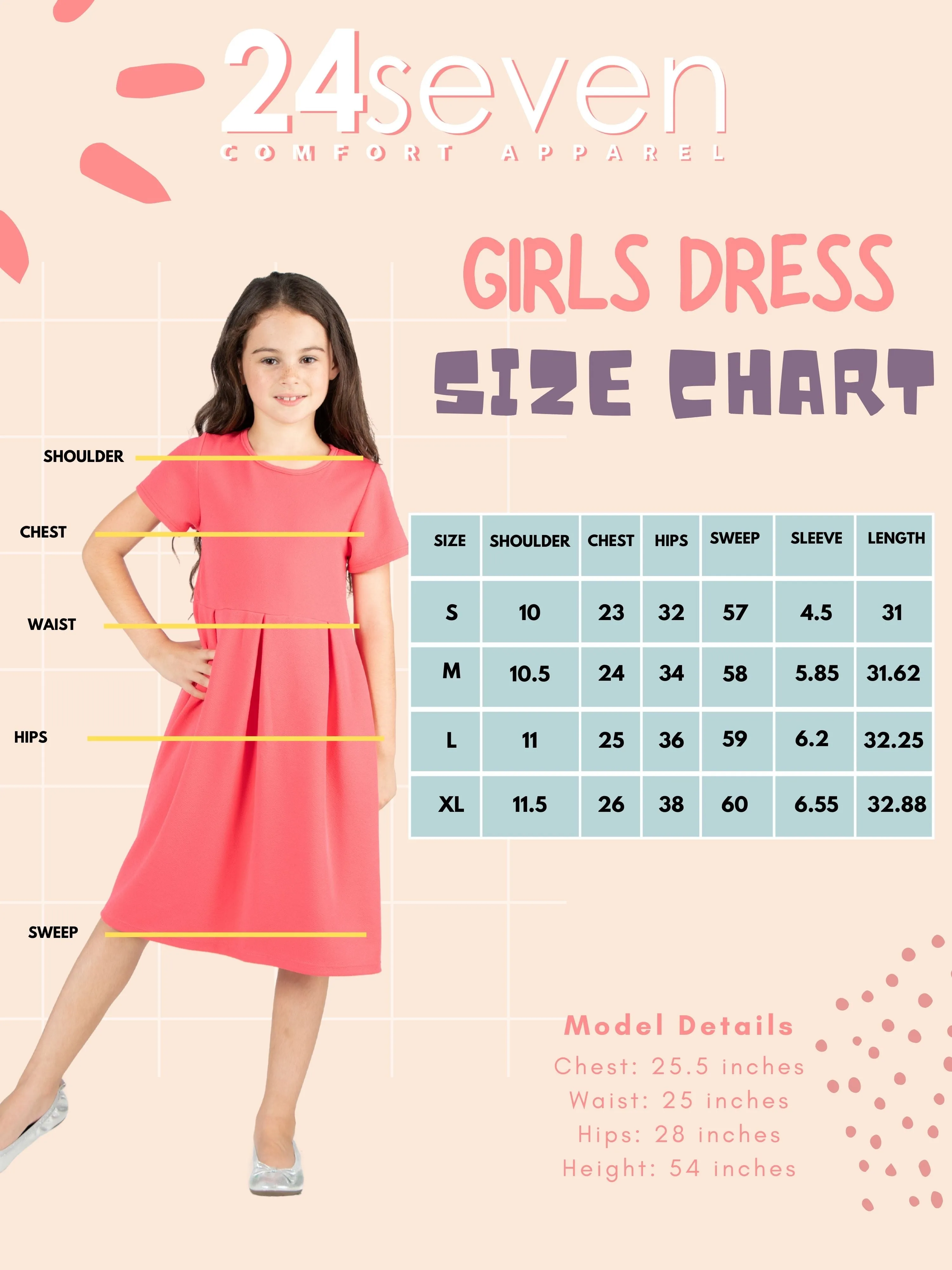 24seven Comfort Apparel Girls Short Sleeve Pleated Party Dress Machine Washable sold by 24/7 Comfort Apparel product image thumbnail 3