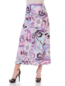 Lilac Floral Elastic Waistband Maternity Maxi Skirt sold by 24/7 Comfort Apparel