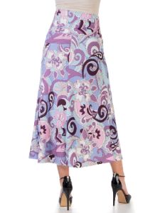 Lilac Floral Elastic Waistband Maternity Maxi Skirt sold by 24/7 Comfort Apparel