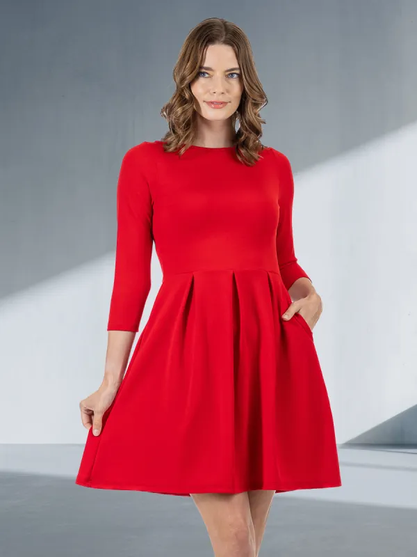Perfect Long Sleeve Fit and Flare Pocket Dress For Women sold by 24/7 Comfort Apparel