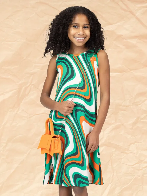 24sevenkid Green Print Sleeveless Pockets Dress sold by 24/7 Comfort Apparel