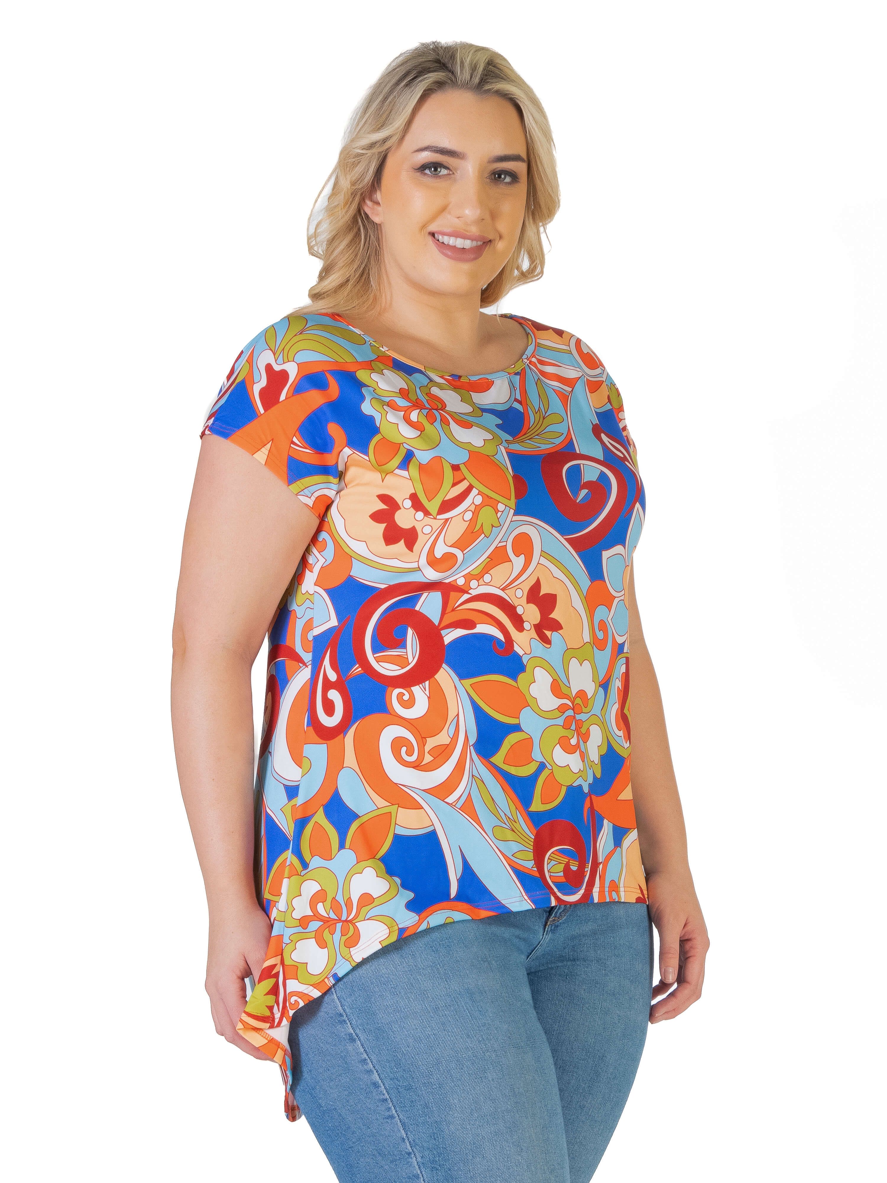Multicolor Floral Plus Size High Low Tunic Top sold by 24/7 Comfort Apparel product image thumbnail 2