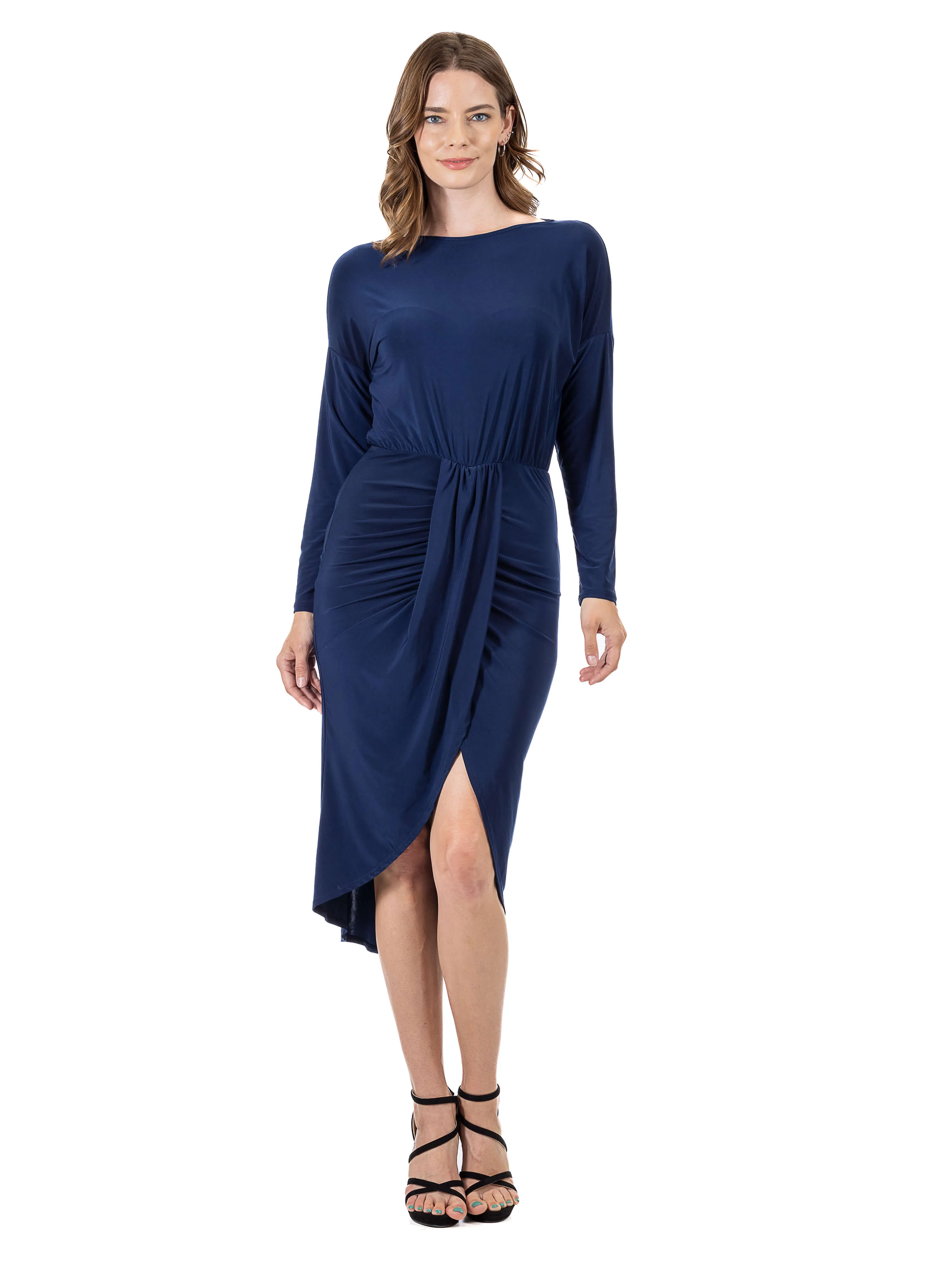 Long Sleeve Dressy Tulip Skirt Knee Length Dress sold by 24/7 Comfort Apparel product image thumbnail 5