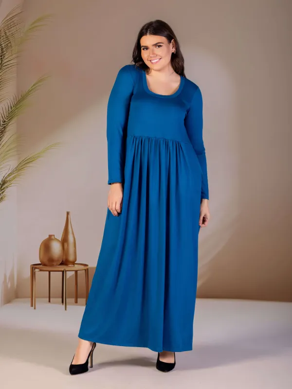 Plus Size Long Sleeve Empire Waist Pocket Maxi Dress sold by 24/7 Comfort Apparel