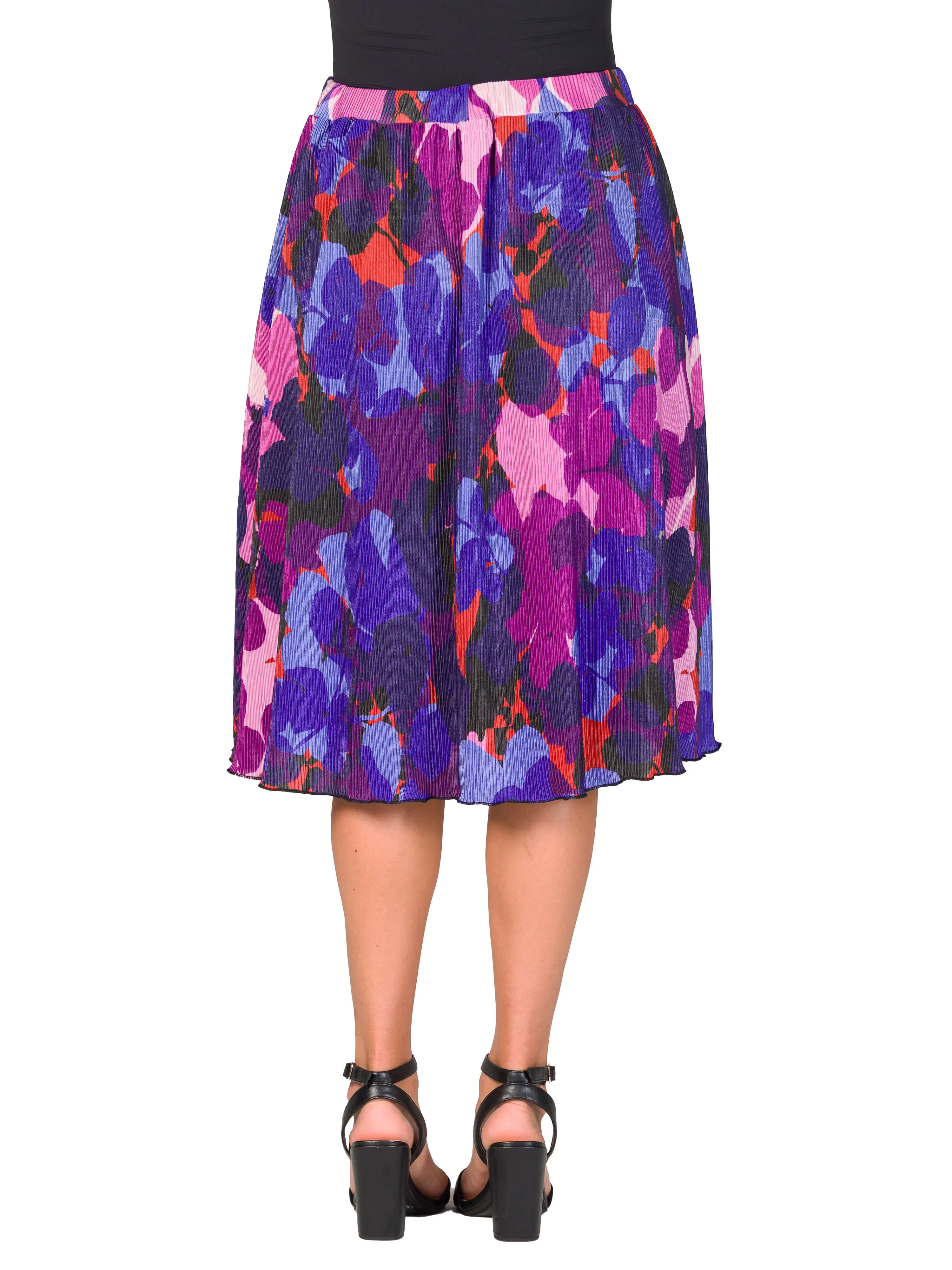 Multicolor Accordion Pleated Elastic Waistband Party Midi Skirt sold by 24/7 Comfort Apparel product image thumbnail 4