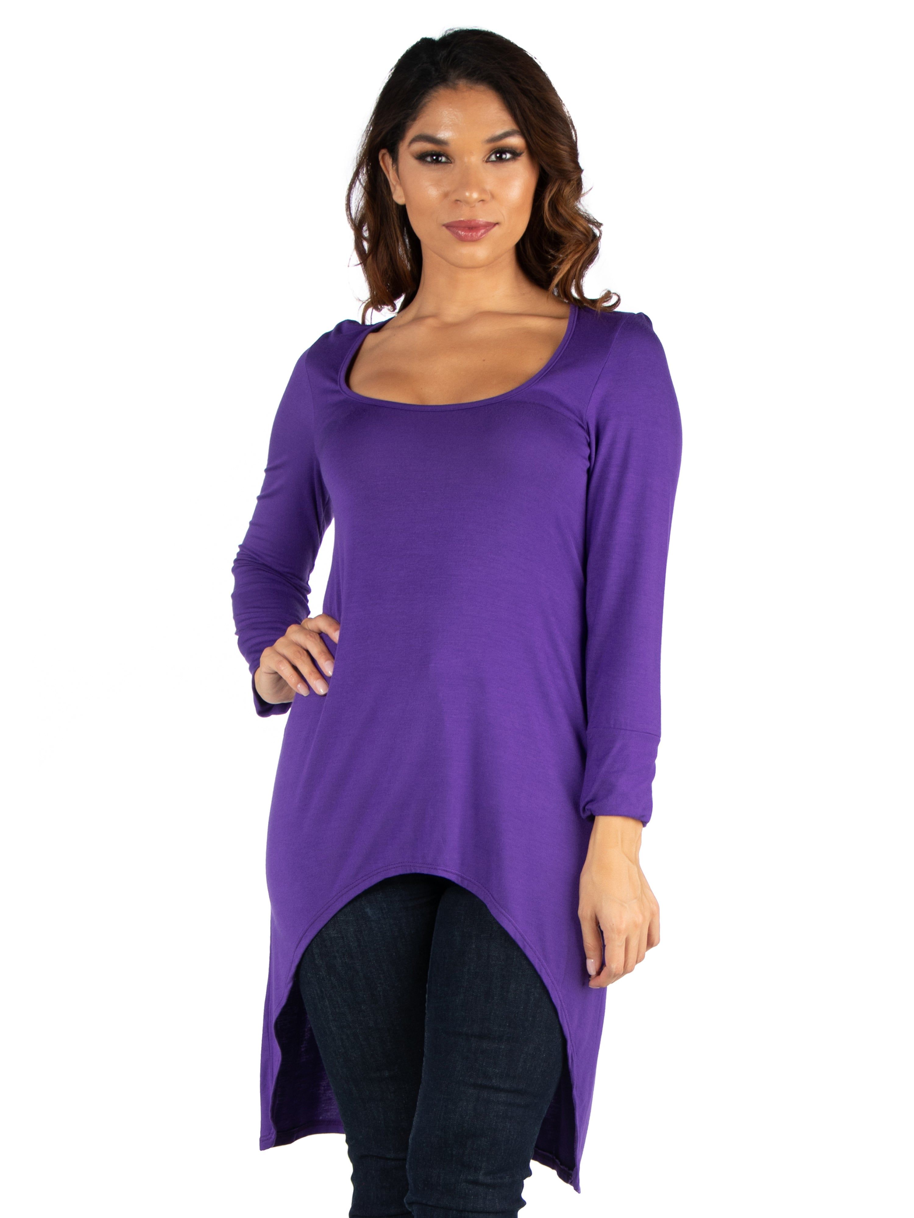 Long Sleeve Hi Low Tunic Top sold by 24/7 Comfort Apparel product image thumbnail 2