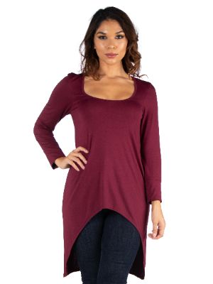 Long Sleeve Hi Low Tunic Top sold by 24/7 Comfort Apparel
