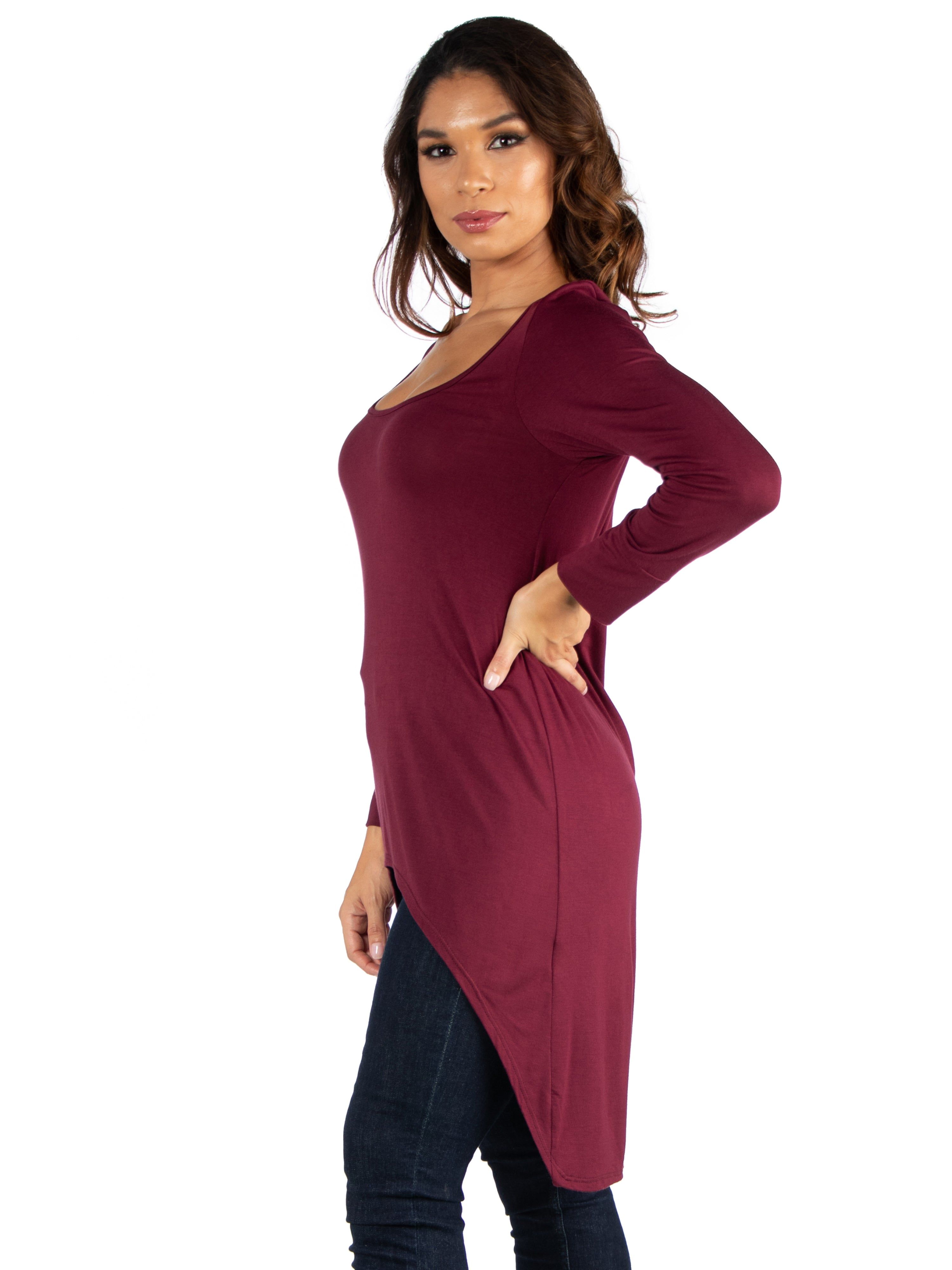 Long Sleeve Hi Low Tunic Top sold by 24/7 Comfort Apparel product image thumbnail 5