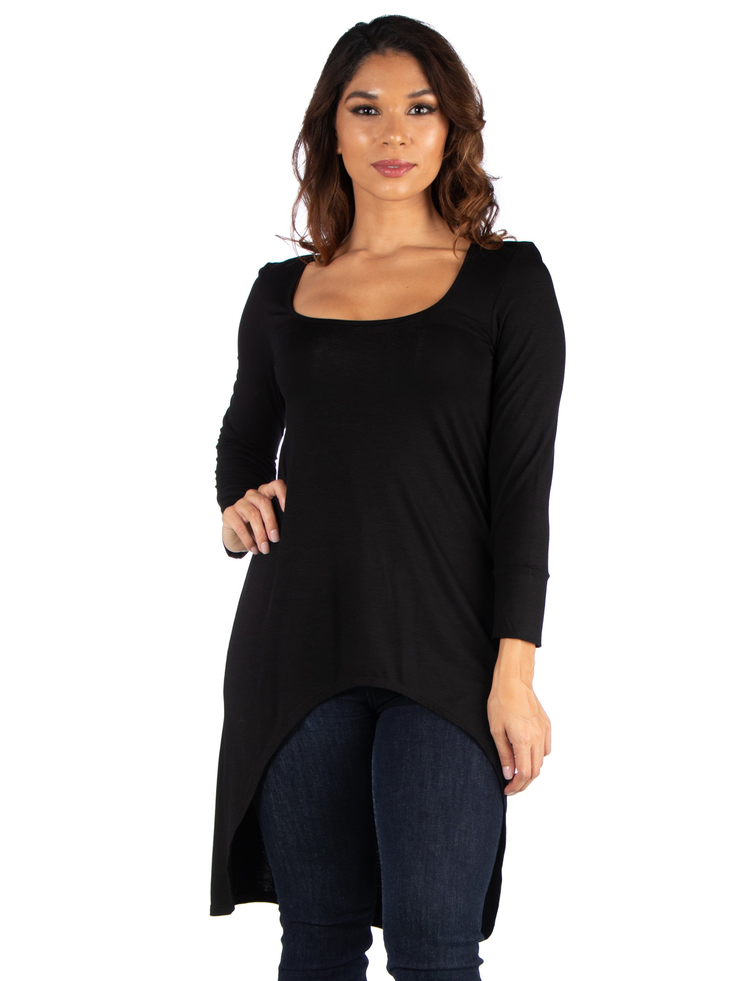 Long Sleeve Hi Low Tunic Top sold by 24/7 Comfort Apparel product image thumbnail 4