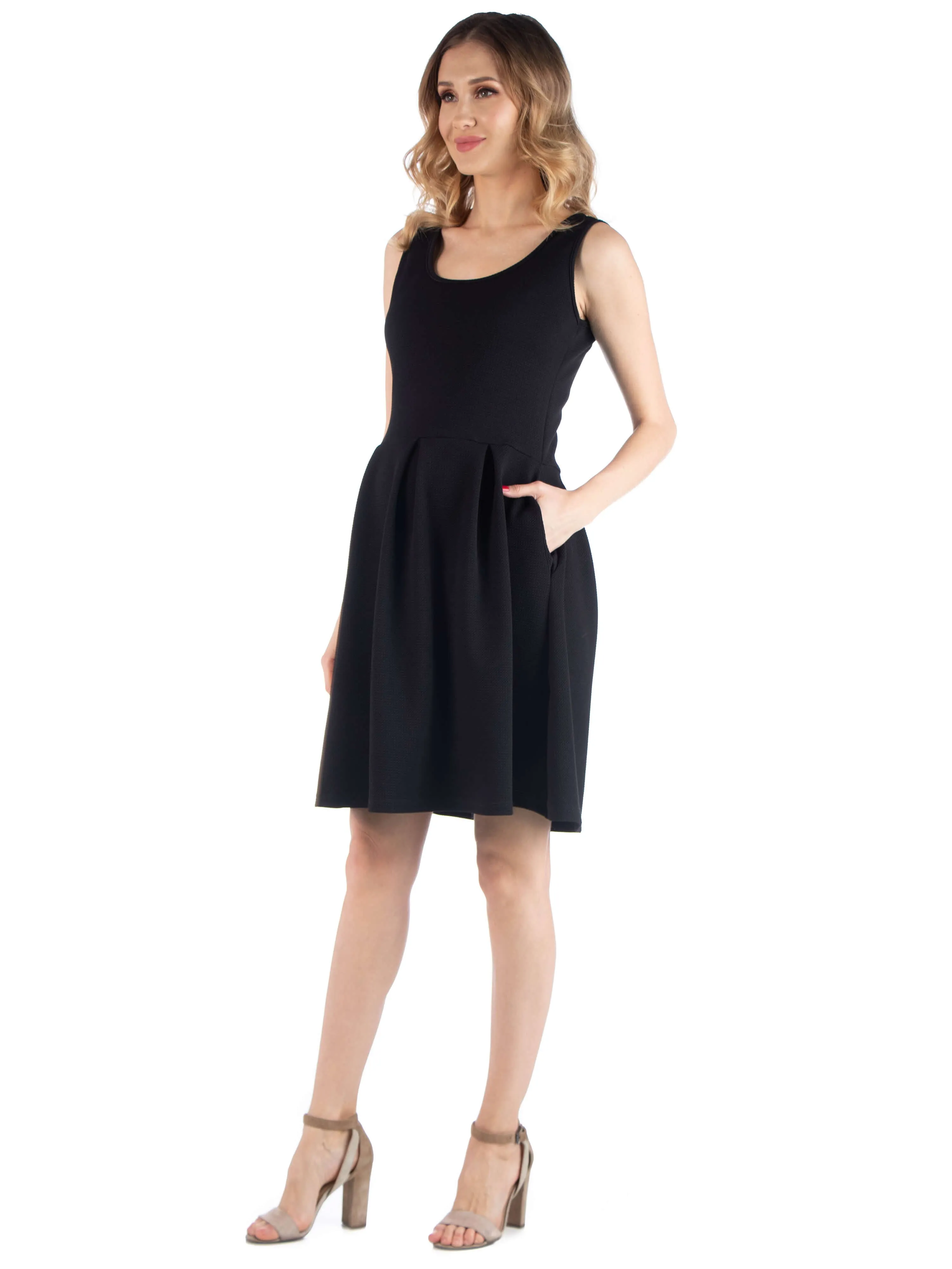 Sleeveless Pleated Maternity Dress with Pockets sold by 24/7 Comfort Apparel product image thumbnail 5