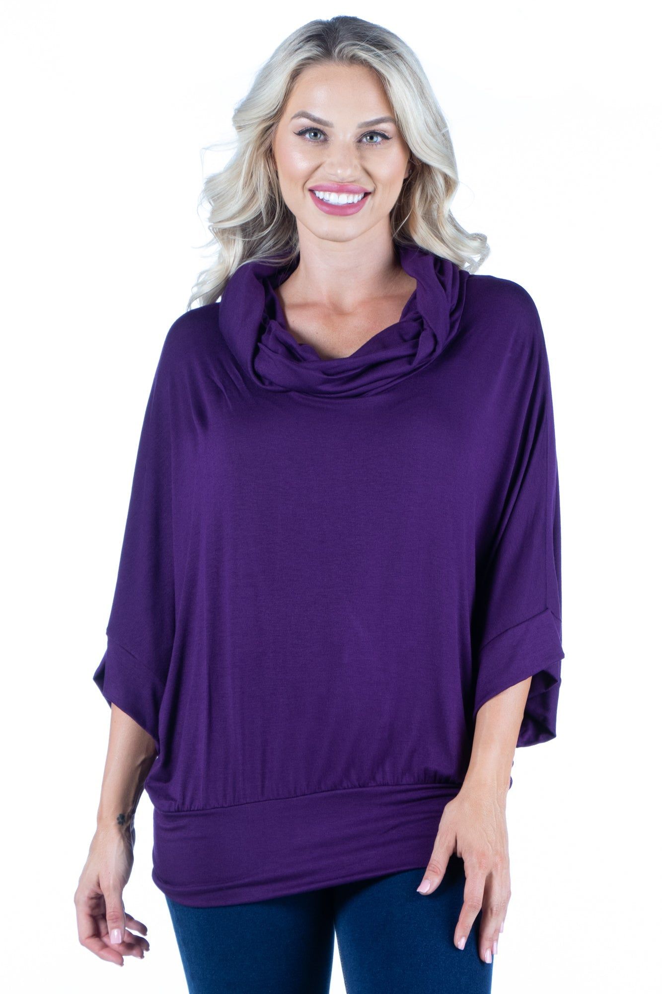 Oversized Cowl Neck Tunic Top sold by 24/7 Comfort Apparel product image thumbnail 3