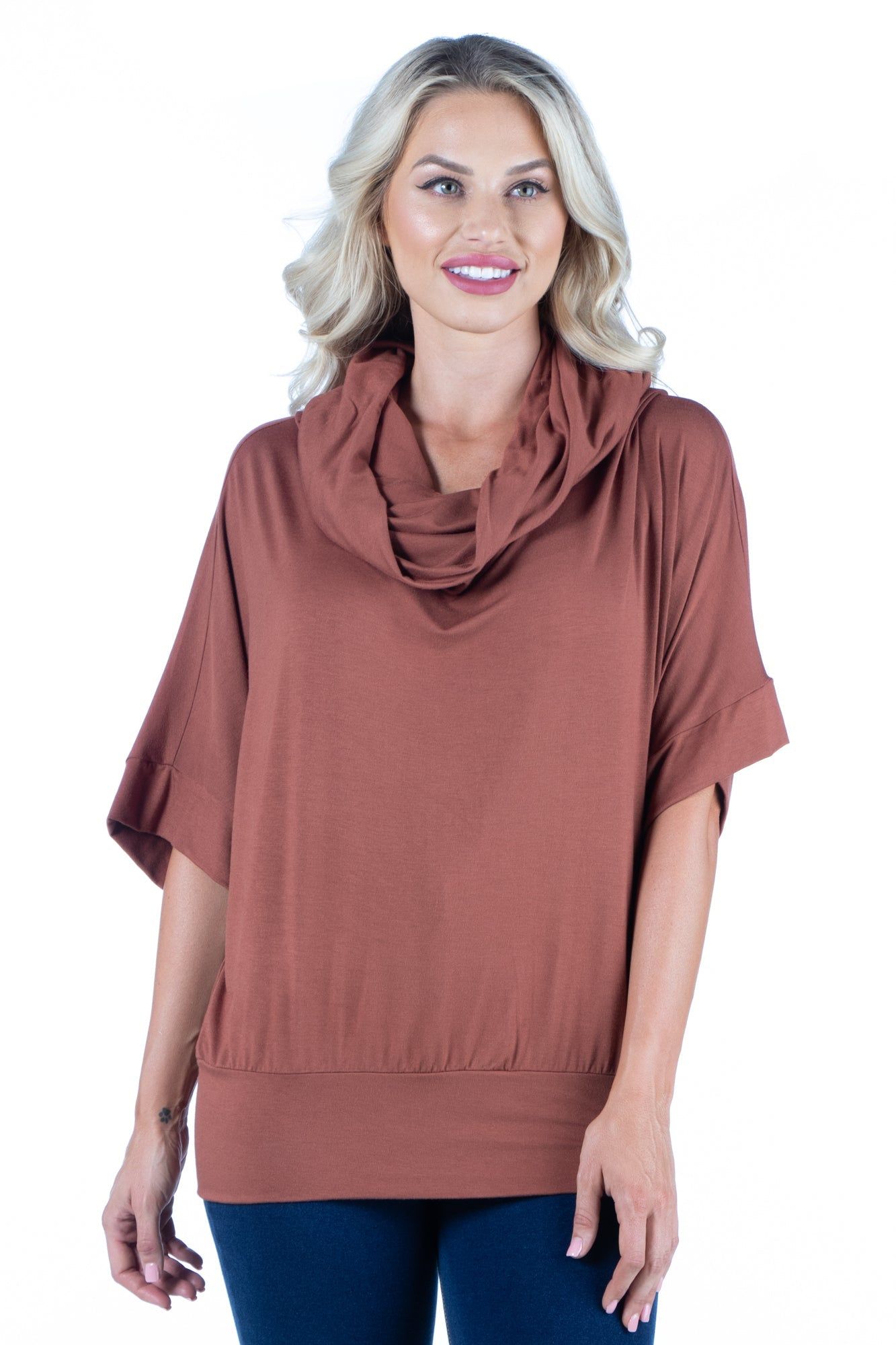 Oversized Cowl Neck Tunic Top sold by 24/7 Comfort Apparel product image thumbnail 4