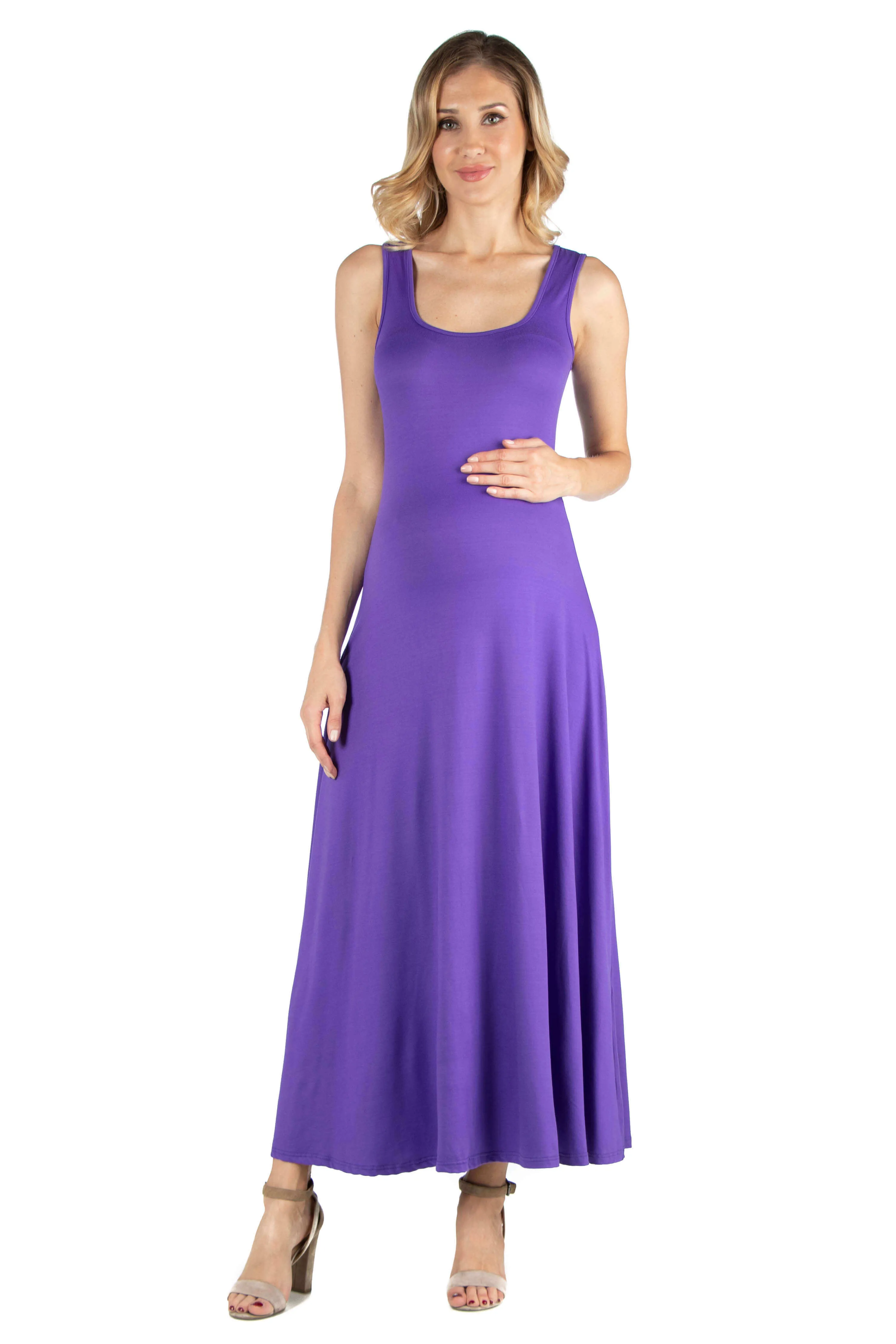 Slim fit A Line Sleeveless Maternity Maxi Dress sold by 24/7 Comfort Apparel product image thumbnail 4