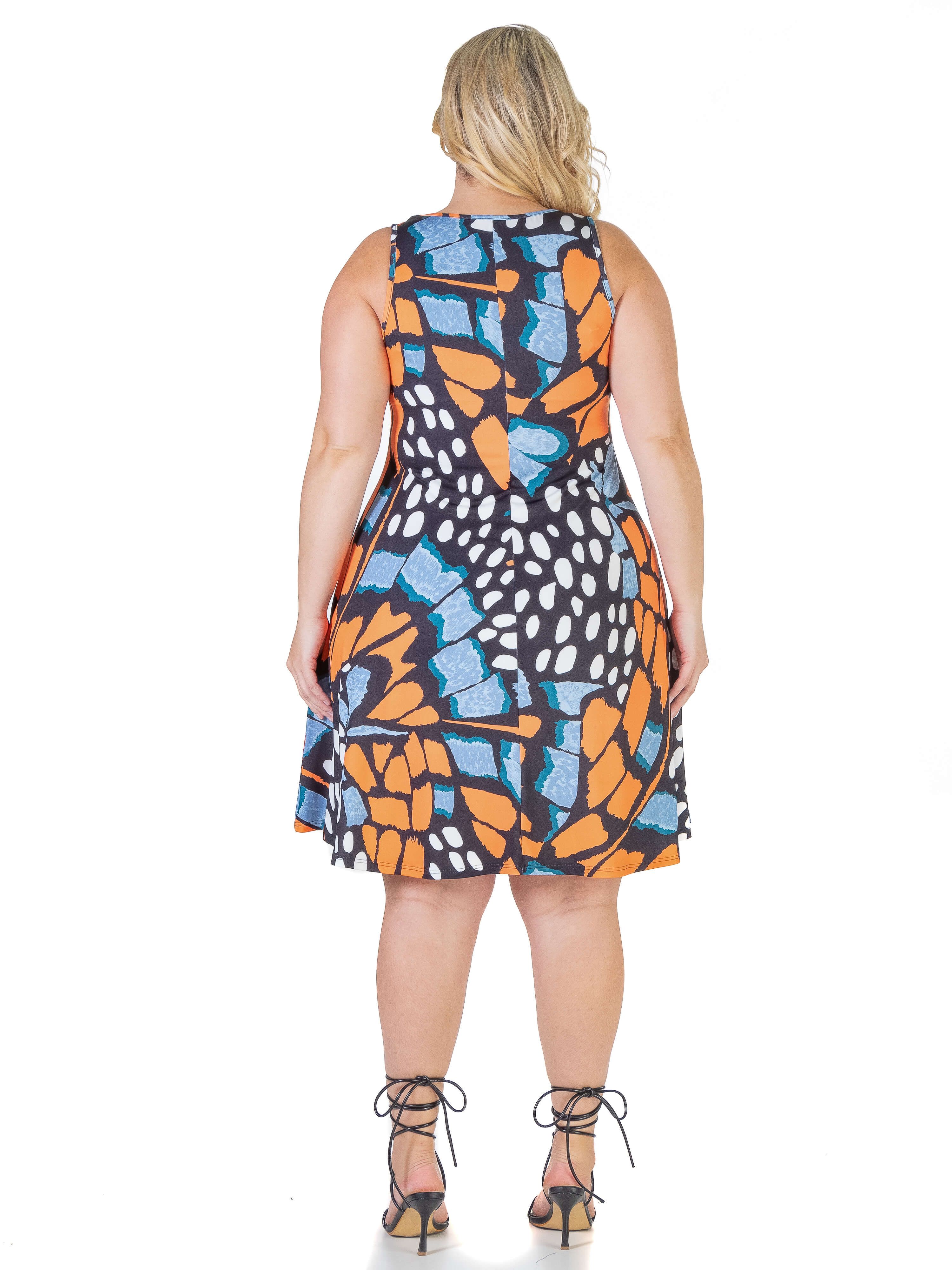 Butterfly Print Plus Size Sleeveless Swing Dress sold by 24/7 Comfort Apparel product image thumbnail 3
