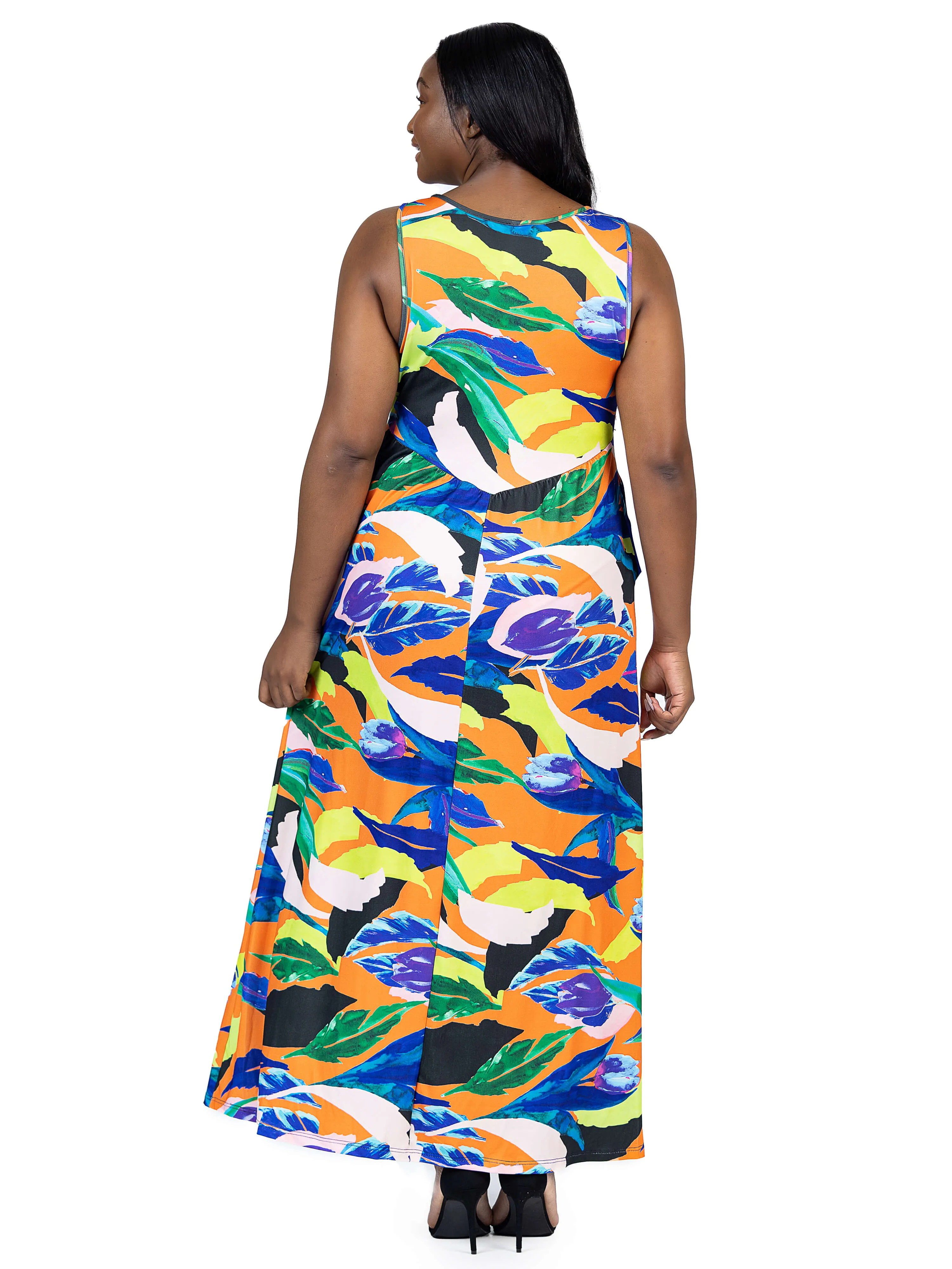 Multicolor Floral Sleeveless V Neck Plus Size Maxi Dress With Pockets sold by 24/7 Comfort Apparel product image thumbnail 3