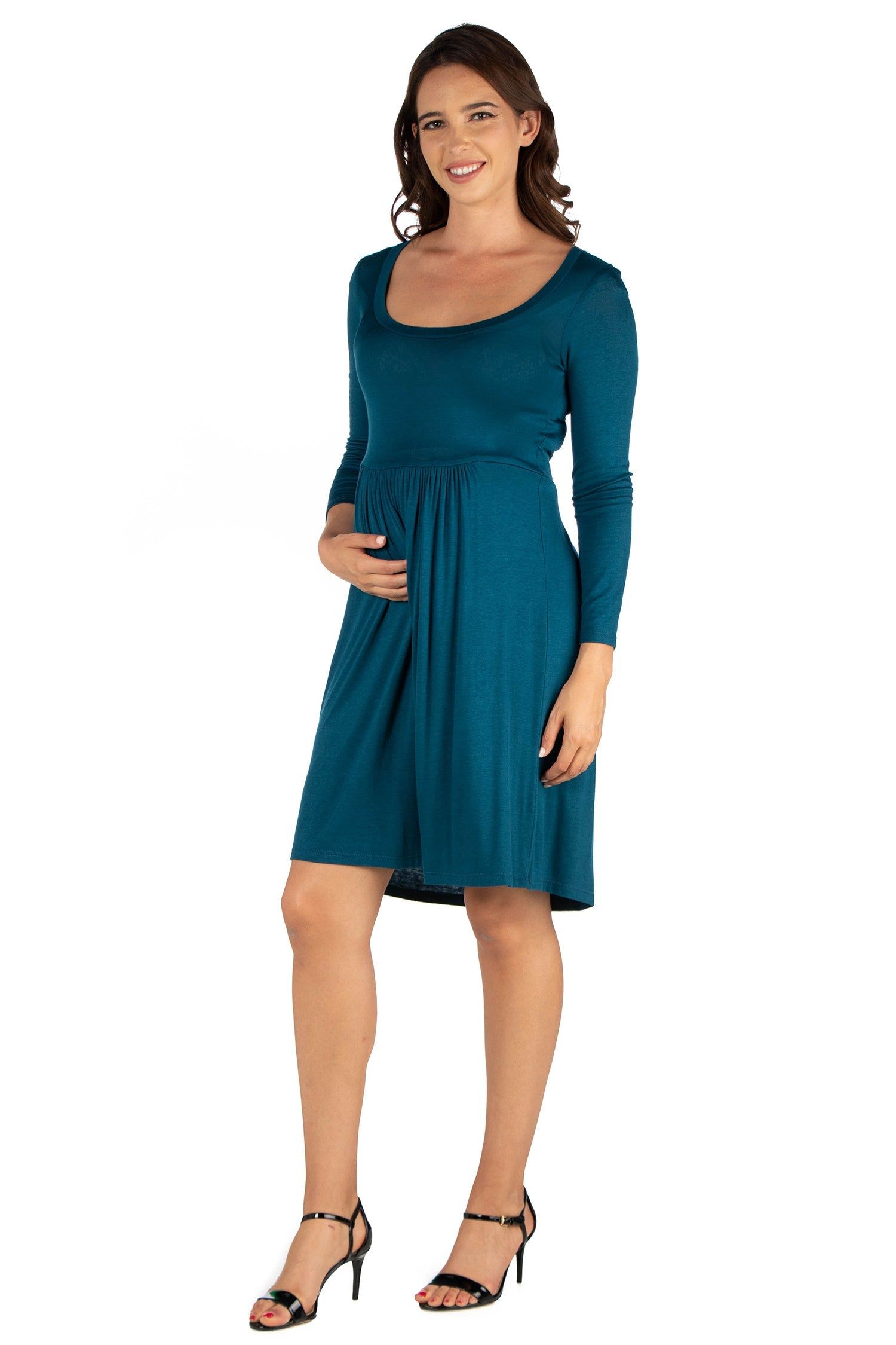 Long Sleeve Pleated Maternity Dress sold by 24/7 Comfort Apparel product image thumbnail 5
