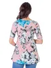 Pink Floral Elbow Sleeve Henley Maternity Tunic Top sold by 24/7 Comfort Apparel