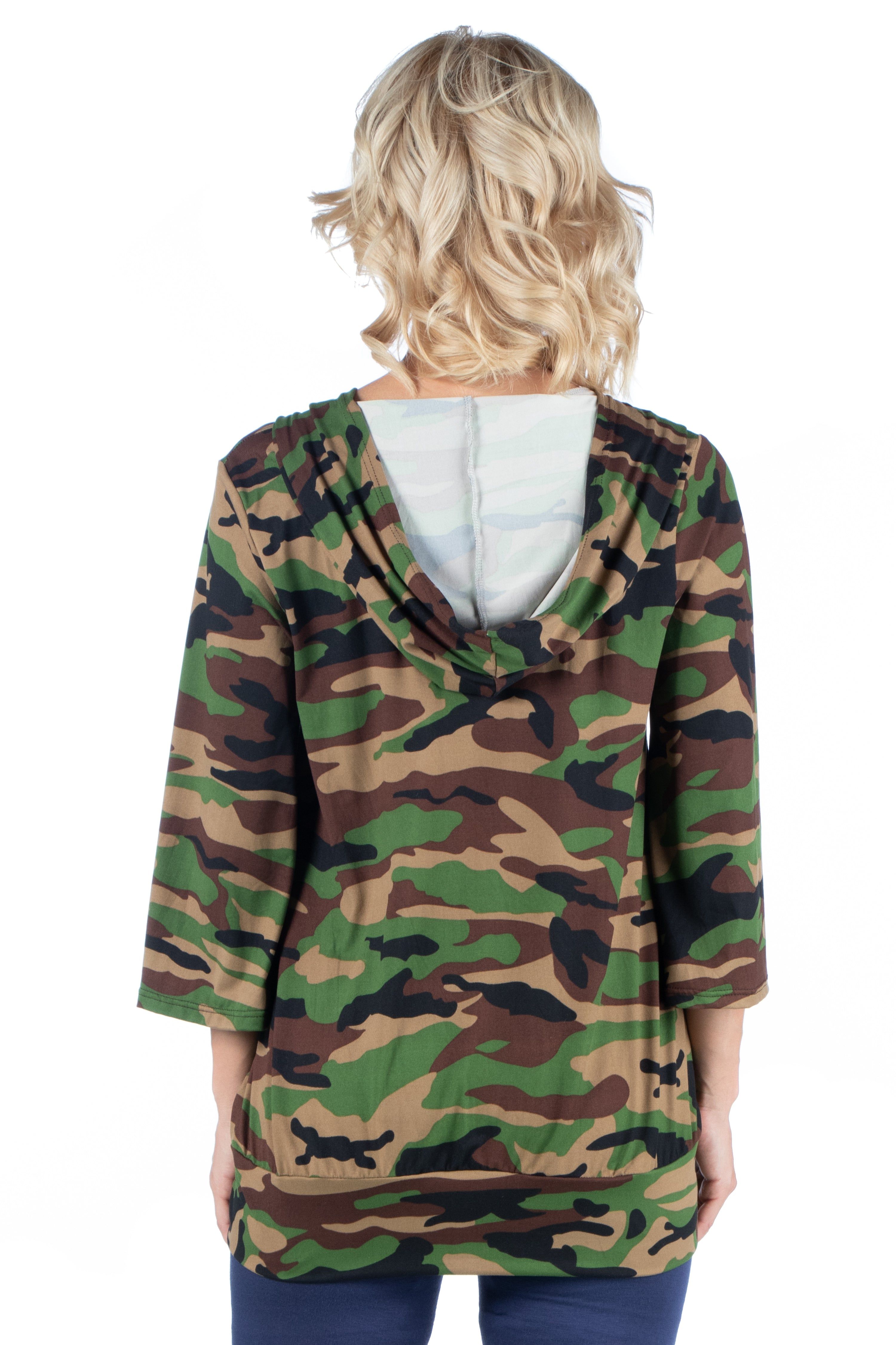 Camo Print Oversized Pocket Maternity Hoodie Top sold by 24/7 Comfort Apparel product image thumbnail 3