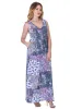 Purple Paisley Sleeveless V Neck Maxi Dress With Pockets sold by 24/7 Comfort Apparel
