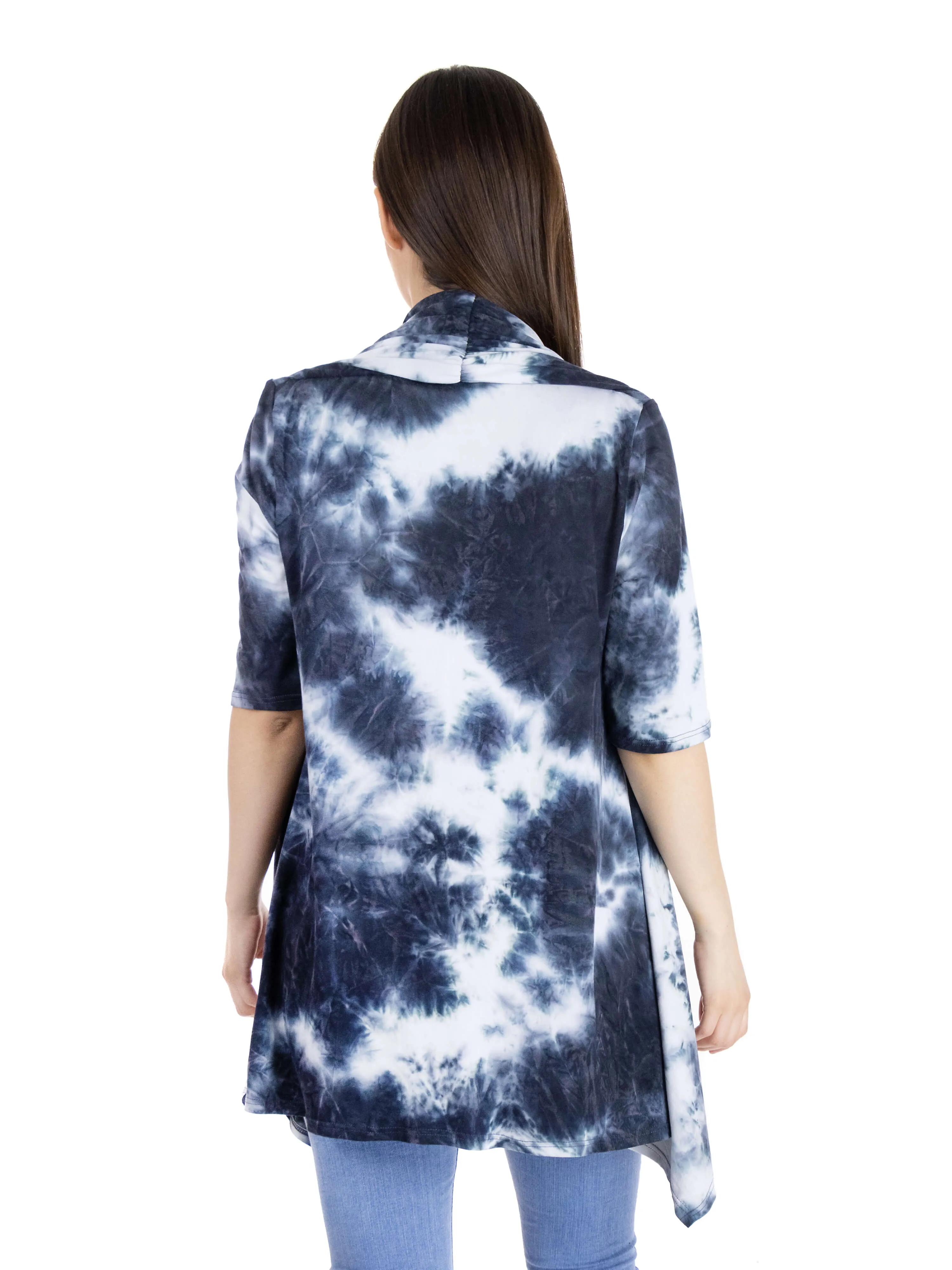 Tie Dye Elbow Sleeve Open Front Maternity Cardigan sold by 24/7 Comfort Apparel product image thumbnail 3