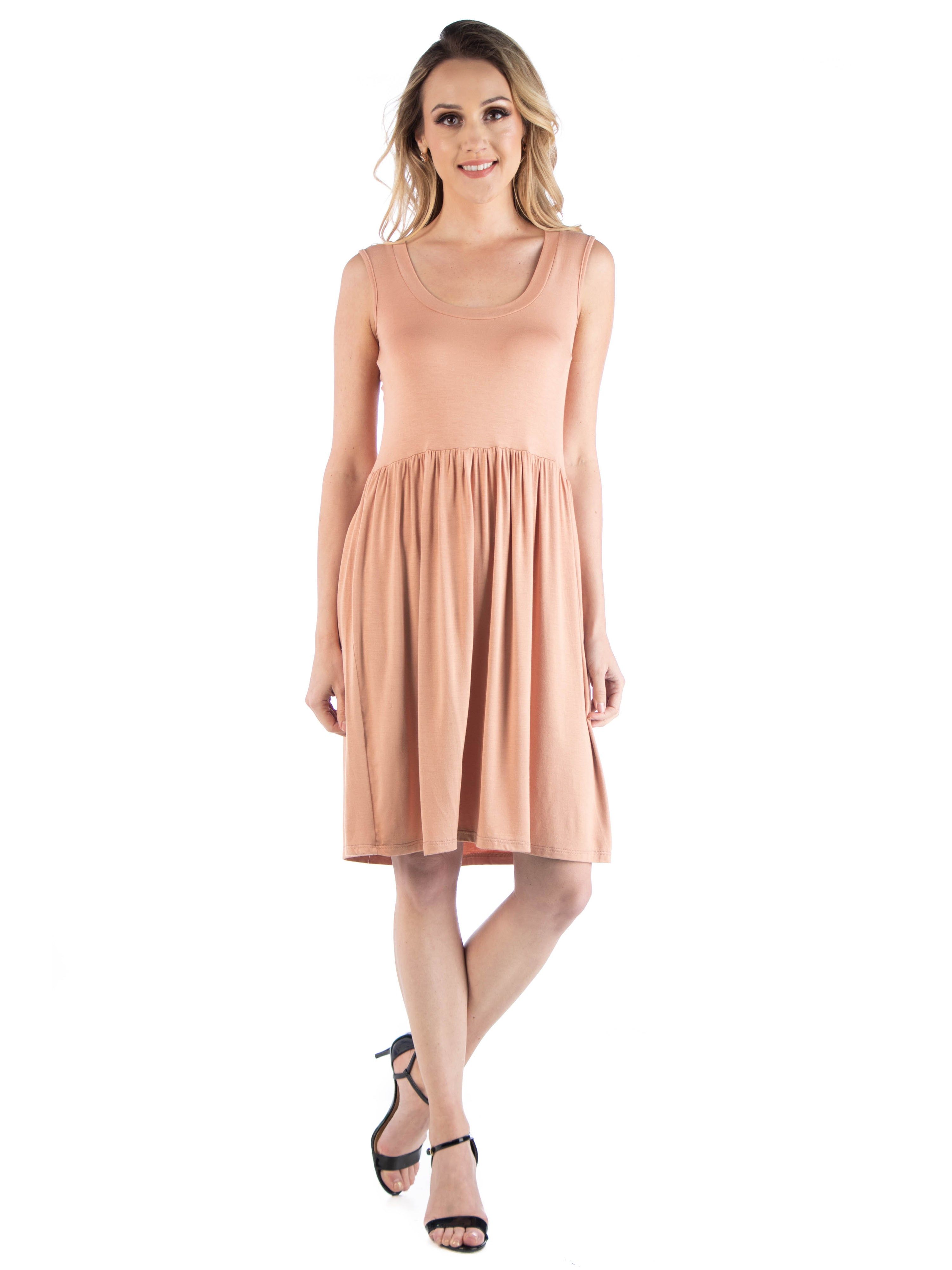 Slim Fit Sleeveless A Line Flare Dress sold by 24/7 Comfort Apparel