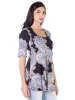 Paisley Print Elbow Sleeve Loose Casual Tunic Top sold by 24/7 Comfort Apparel