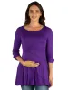 Ruched Sleeve Swing Maternity Tunic Top sold by 24/7 Comfort Apparel