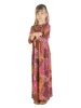 Girls Fall Print Three Quarter Sleeve Pleated Maxi Dress sold by 24/7 Comfort Apparel