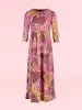Girls Fall Print Three Quarter Sleeve Pleated Maxi Dress sold by 24/7 Comfort Apparel