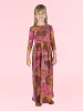 Girls Fall Print Three Quarter Sleeve Pleated Maxi Dress sold by 24/7 Comfort Apparel