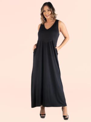 Maxi Plus Size Sleeveless Dress with Pockets sold by 24/7 Comfort Apparel