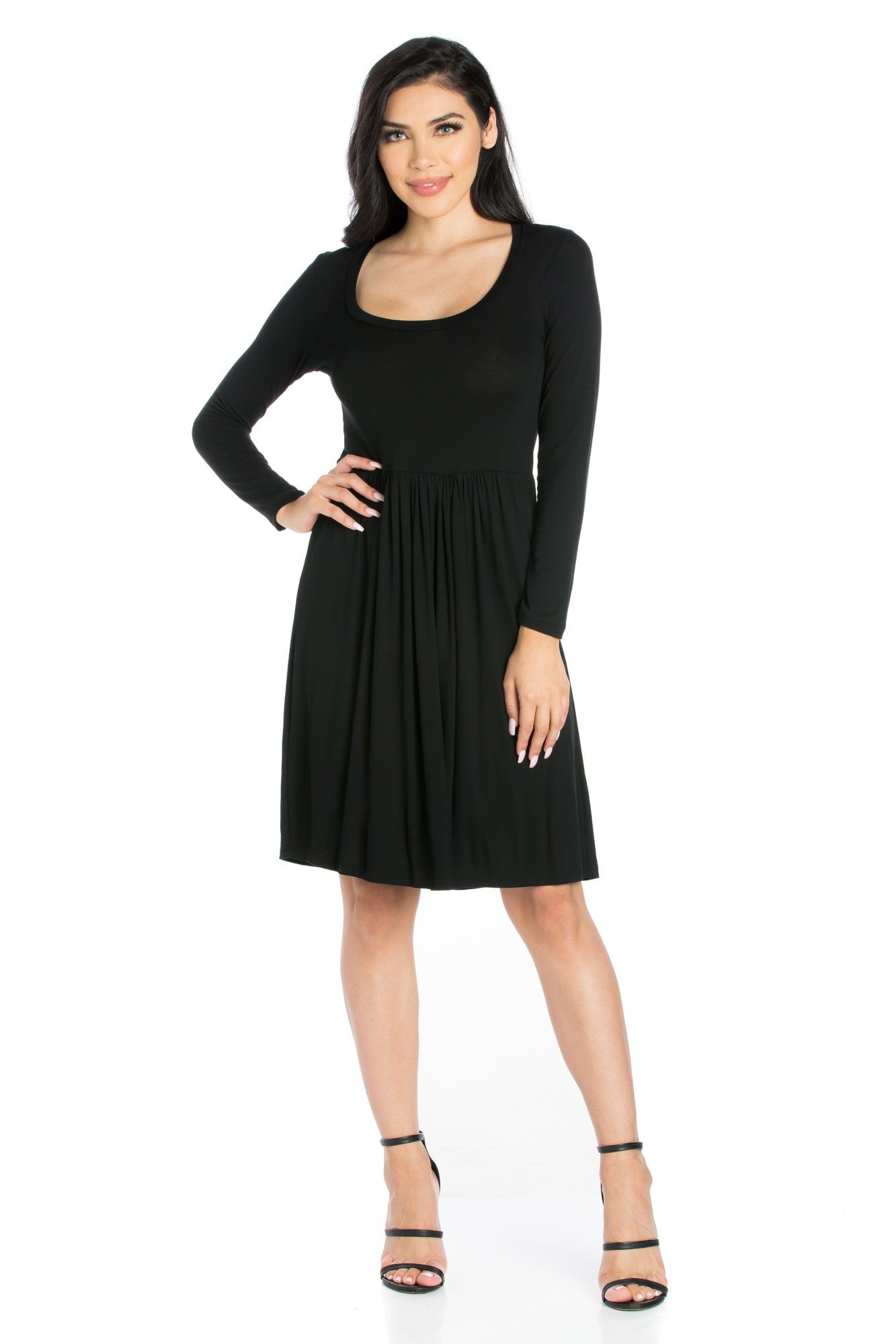 Casual Long Sleeve Pleated Dress sold by 24/7 Comfort Apparel product image thumbnail 2