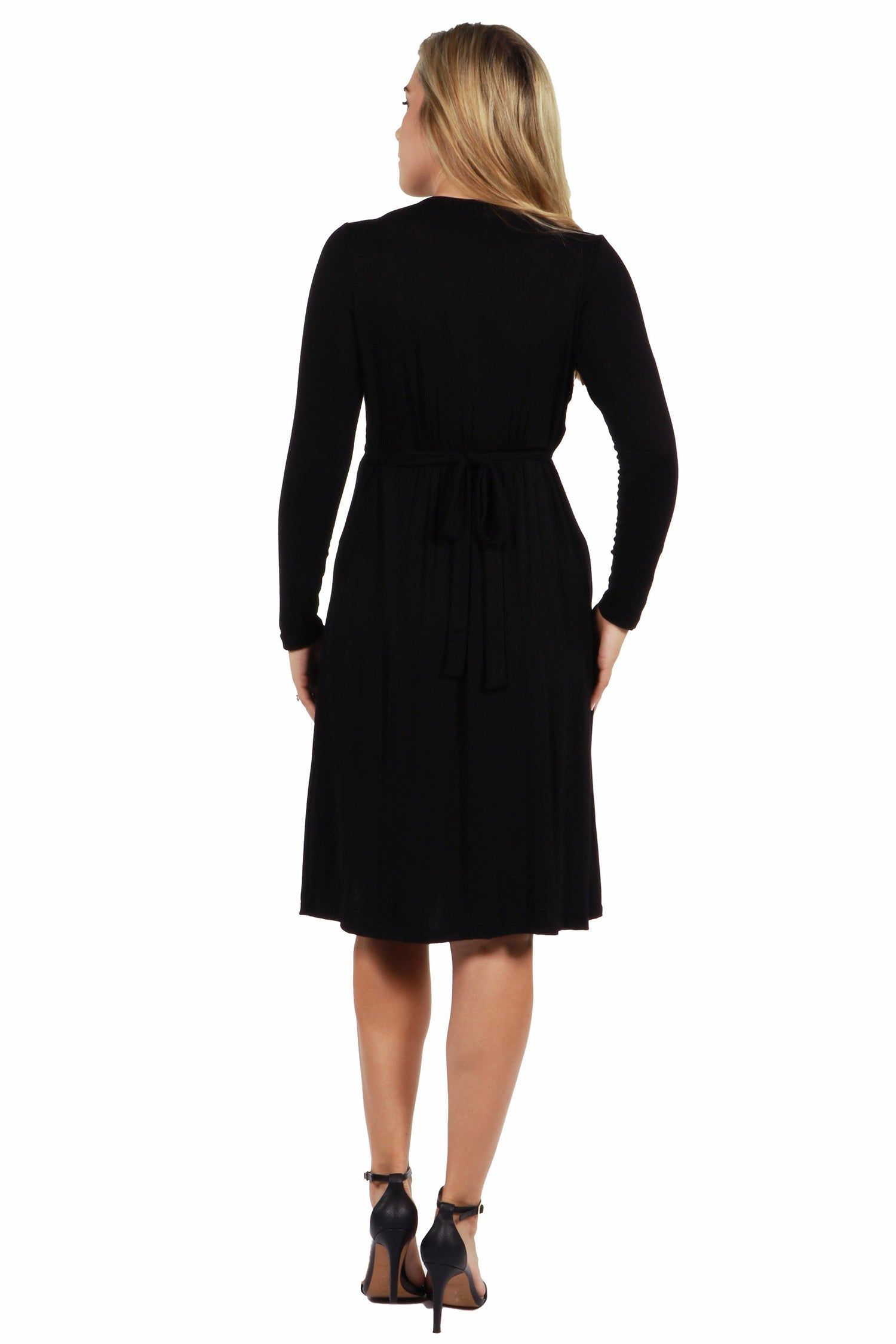 Long Sleeve V-Neck Maternity Dress sold by 24/7 Comfort Apparel product image thumbnail 4