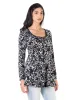 Floral Black Long Sleeve Tunic Top sold by 24/7 Comfort Apparel
