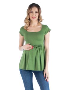 Slim Fit Babydoll Maternity Top with Cap Sleeves sold by 24/7 Comfort Apparel