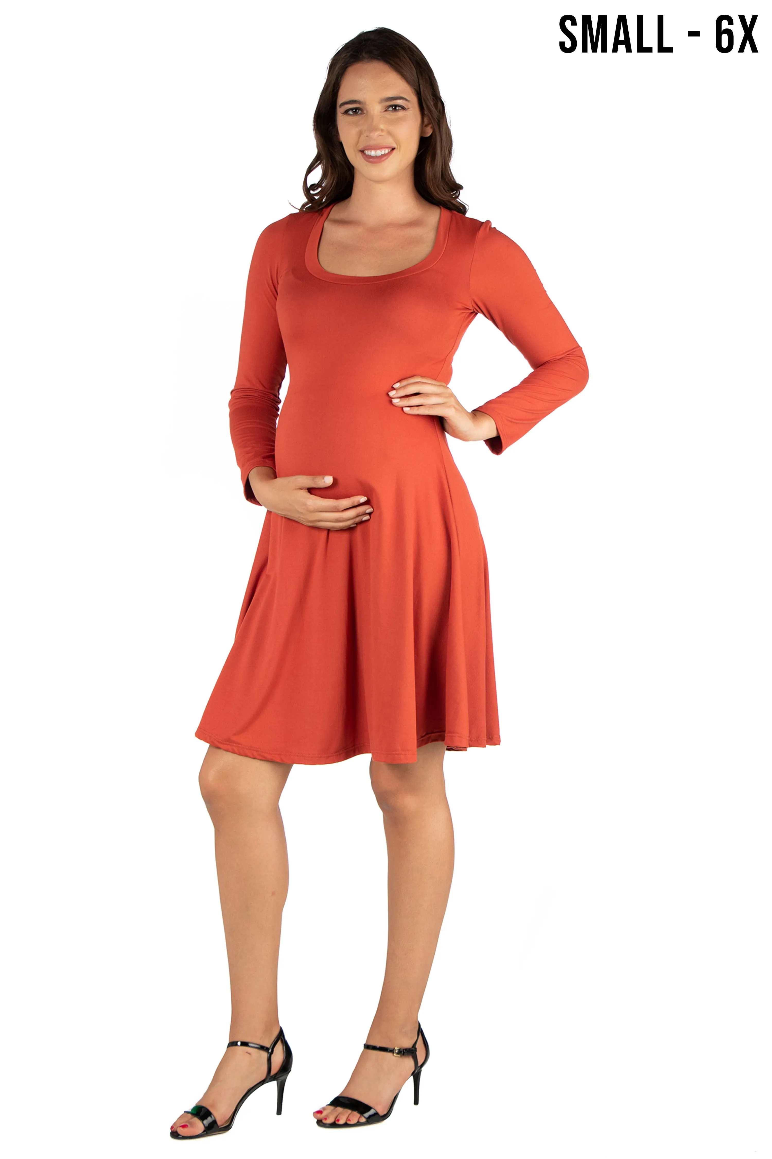 Long Sleeve Flared Maternity Mini Dress sold by 24/7 Comfort Apparel