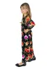 24seven Comfort Apparel Girls Floral Pleated Waist Maxi Dress Machine Washable sold by 24/7 Comfort Apparel