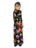 24seven Comfort Apparel Girls Floral Pleated Waist Maxi Dress Machine Washable sold by 24/7 Comfort Apparel