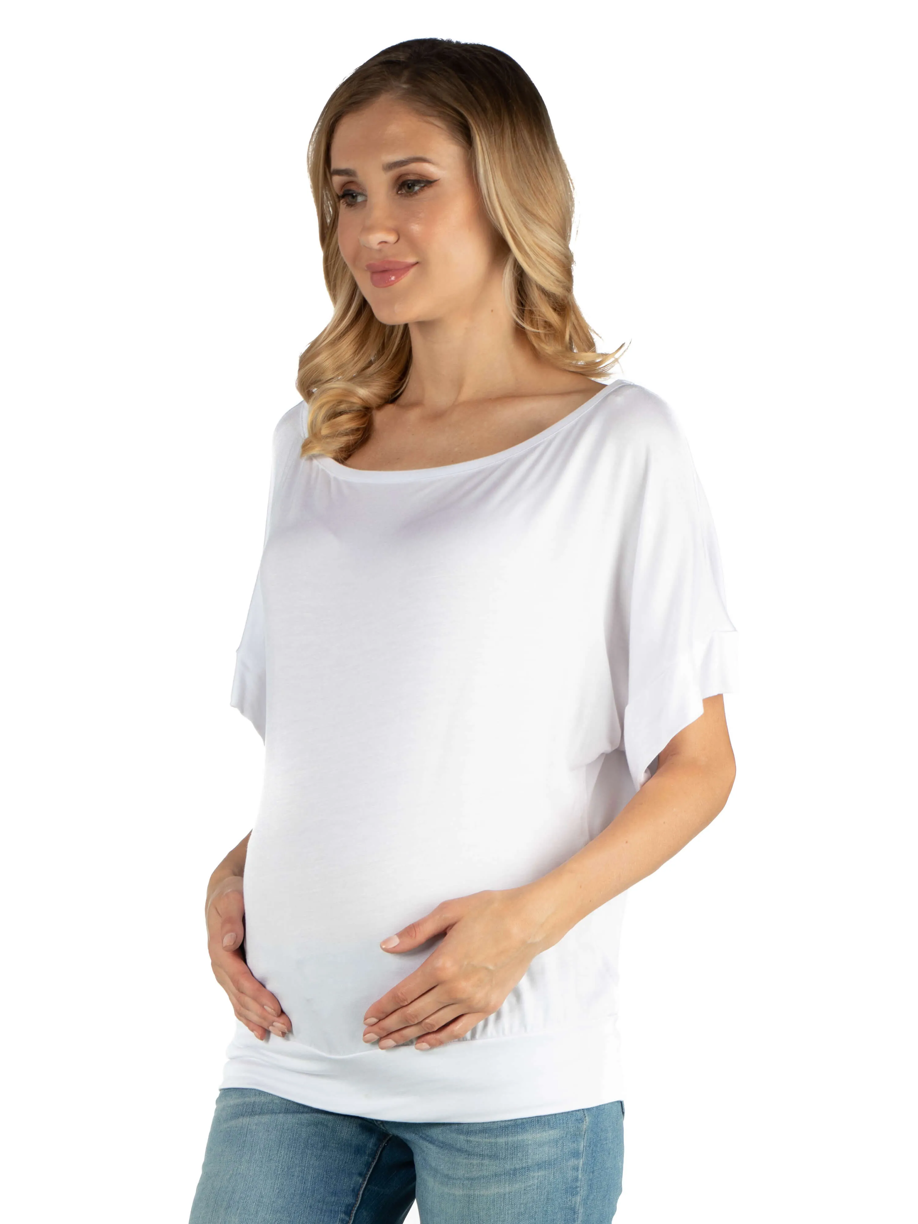 Loose Fit Dolman Maternity Top with Wide Sleeves sold by 24/7 Comfort Apparel product image thumbnail 2