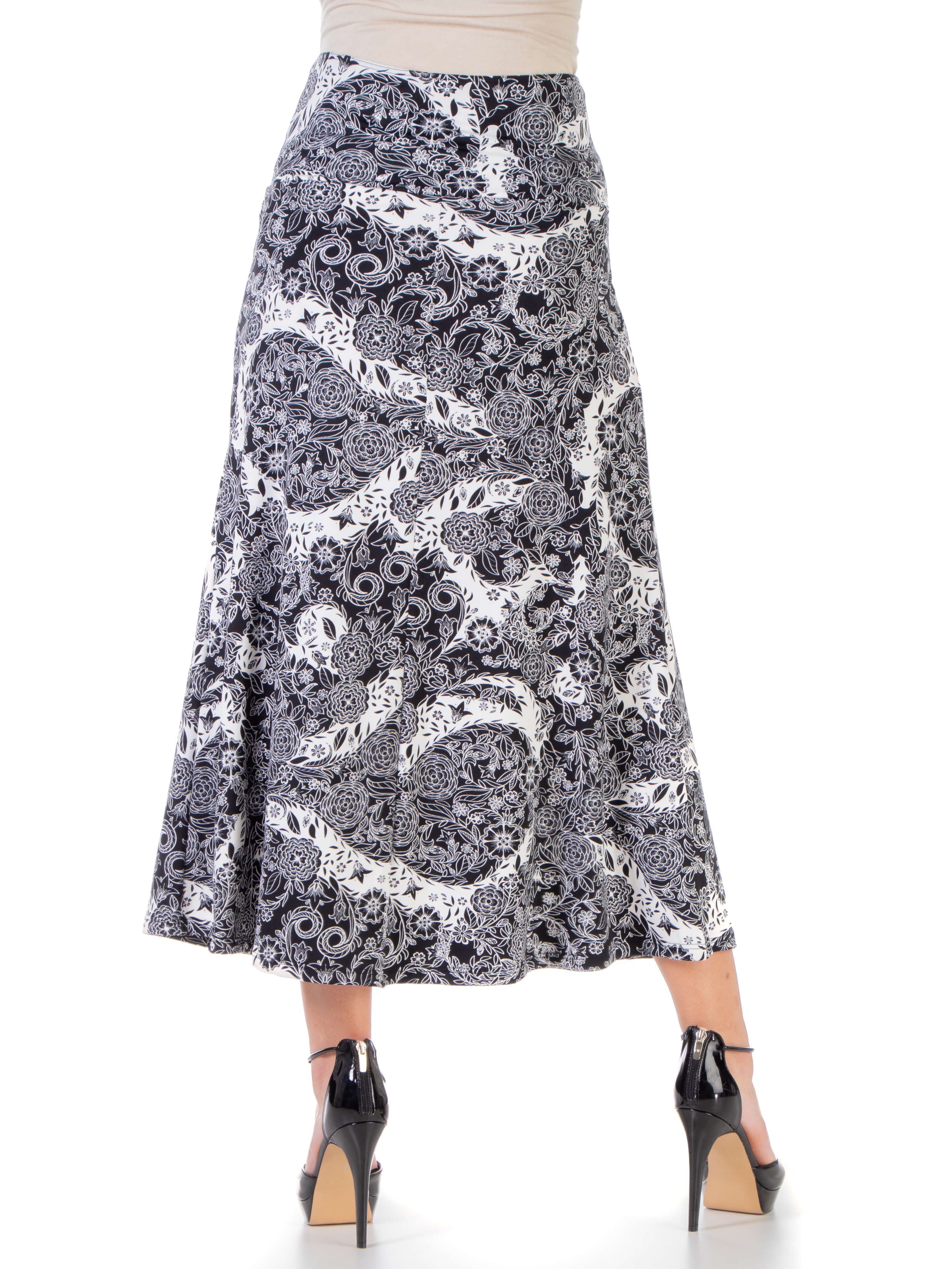 Black and White Elastic Waistband Maternity Maxi Skirt sold by 24/7 Comfort Apparel product image thumbnail 3