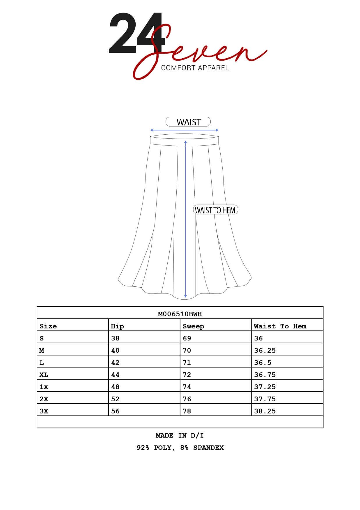 Black and White Elastic Waistband Maternity Maxi Skirt sold by 24/7 Comfort Apparel product image thumbnail 4