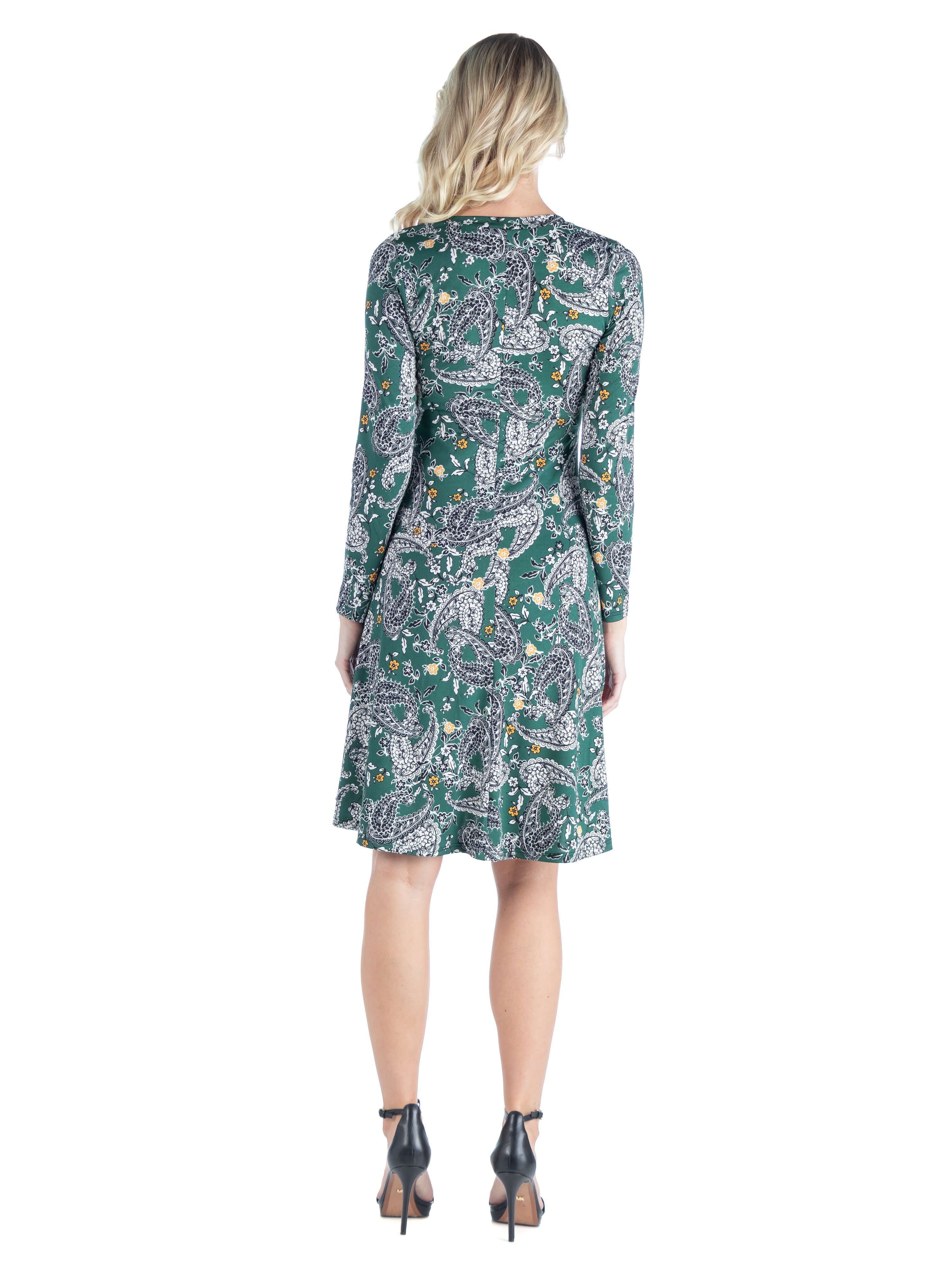 Maternity Green Long Sleeve Knee Length Dress sold by 24/7 Comfort Apparel product image thumbnail 3