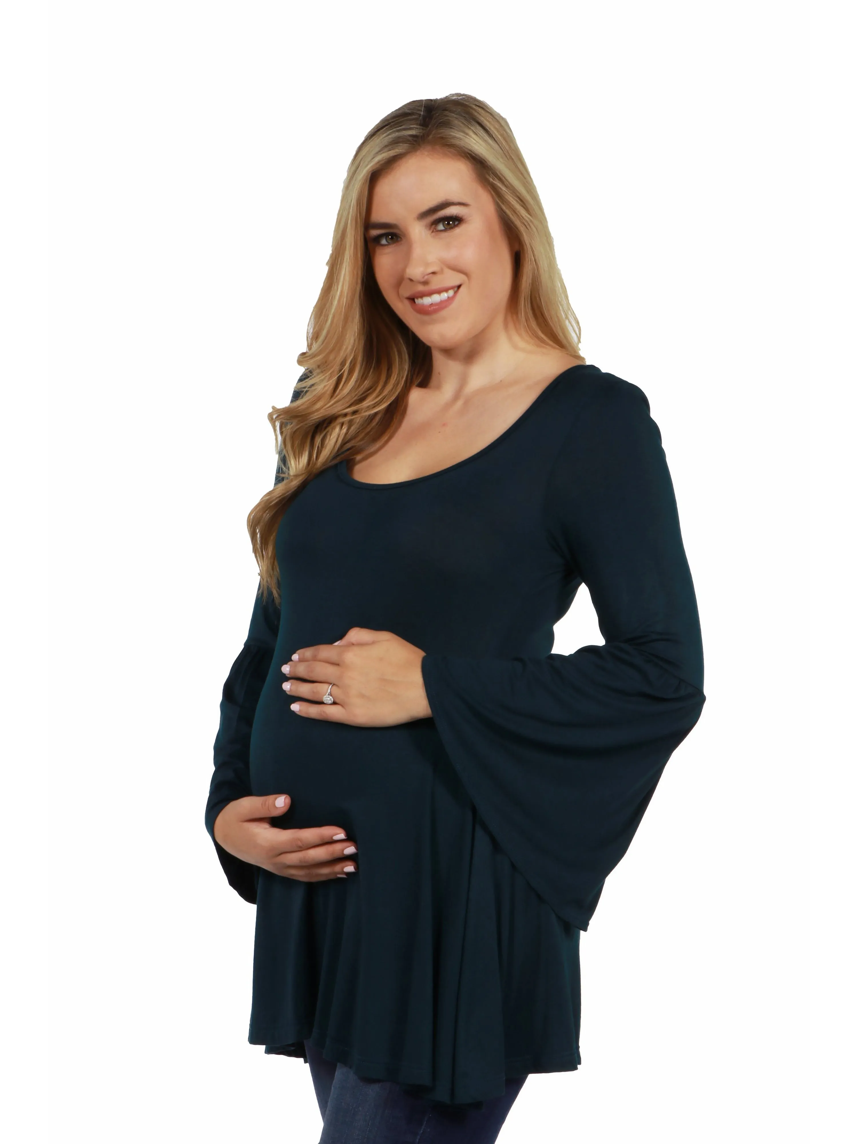 Long Bell Sleeve Flared Maternity Tunic Top sold by 24/7 Comfort Apparel product image thumbnail 5