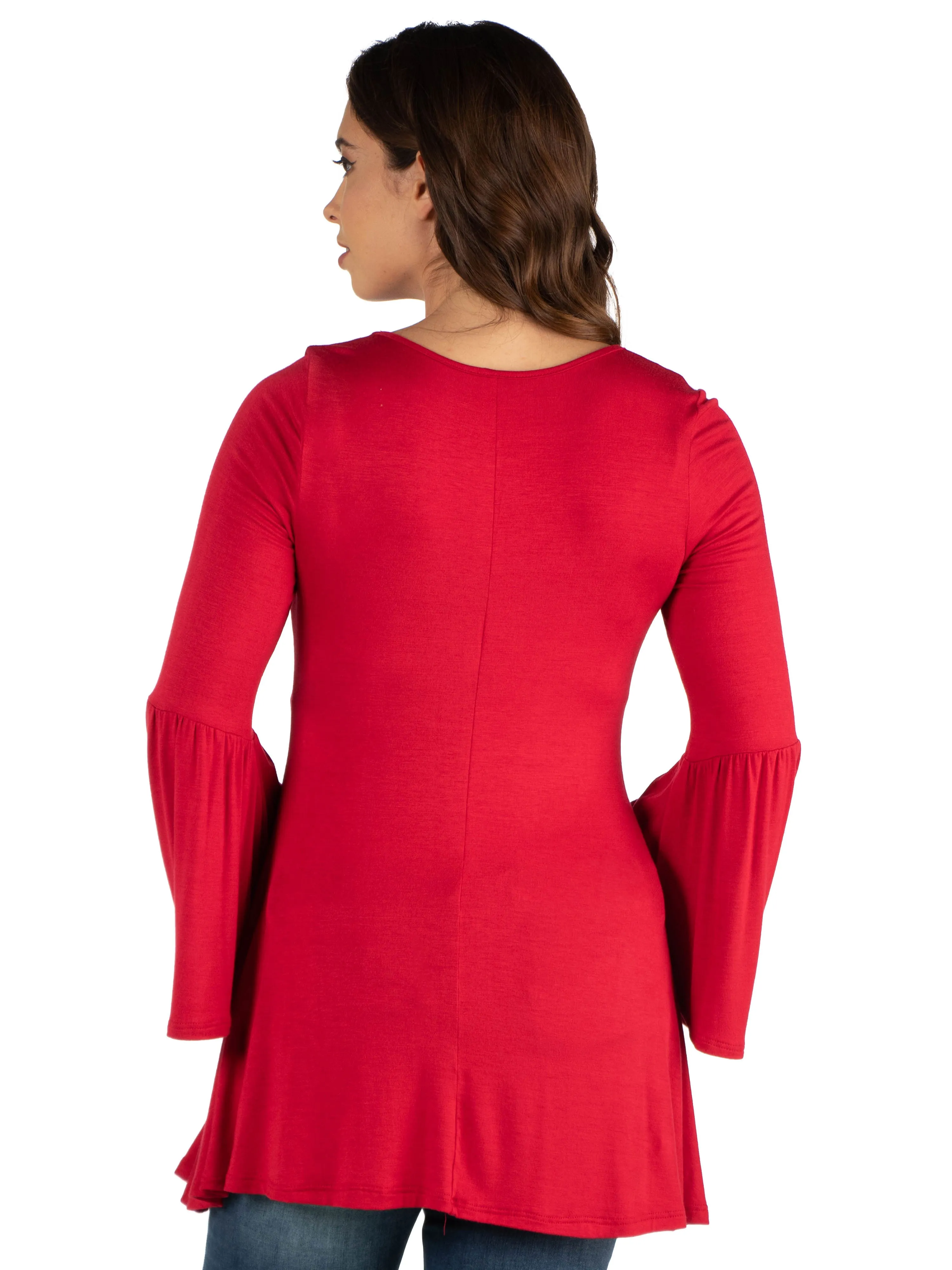 Long Bell Sleeve Flared Maternity Tunic Top sold by 24/7 Comfort Apparel product image thumbnail 4