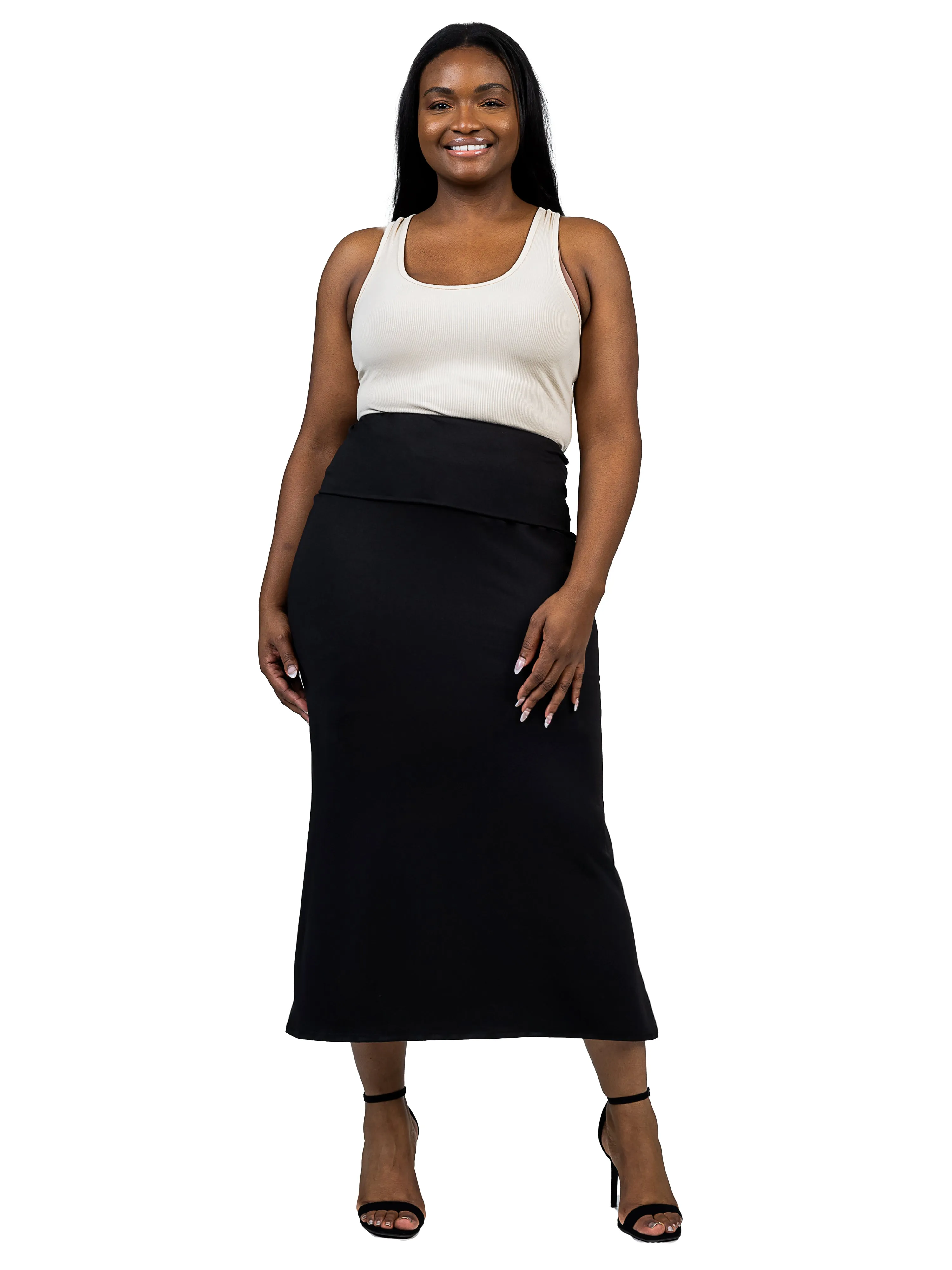 Comfortable Plus Size Foldover Maxi Skirt sold by 24/7 Comfort Apparel product image thumbnail 3