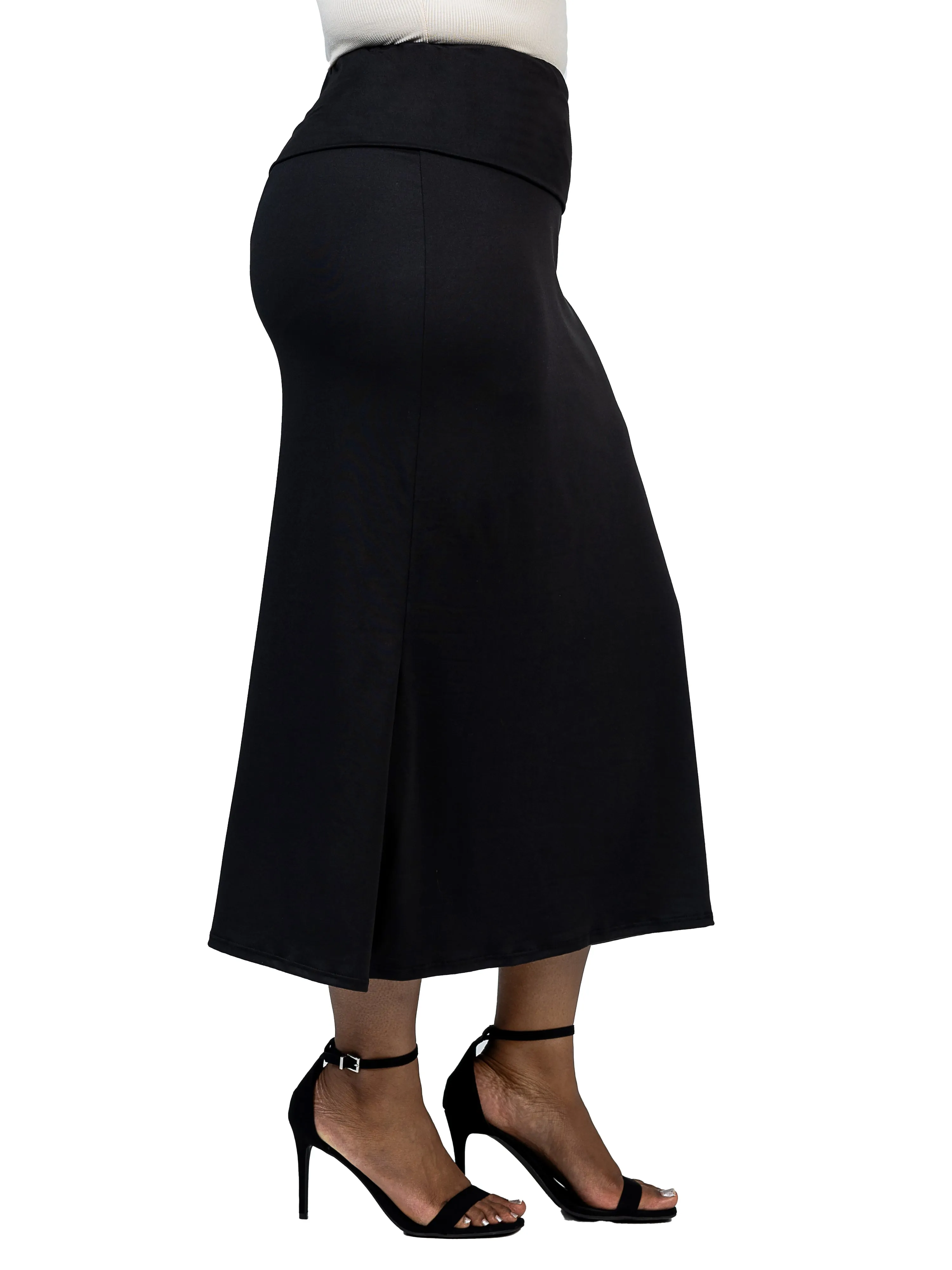 Comfortable Plus Size Foldover Maxi Skirt sold by 24/7 Comfort Apparel product image thumbnail 4