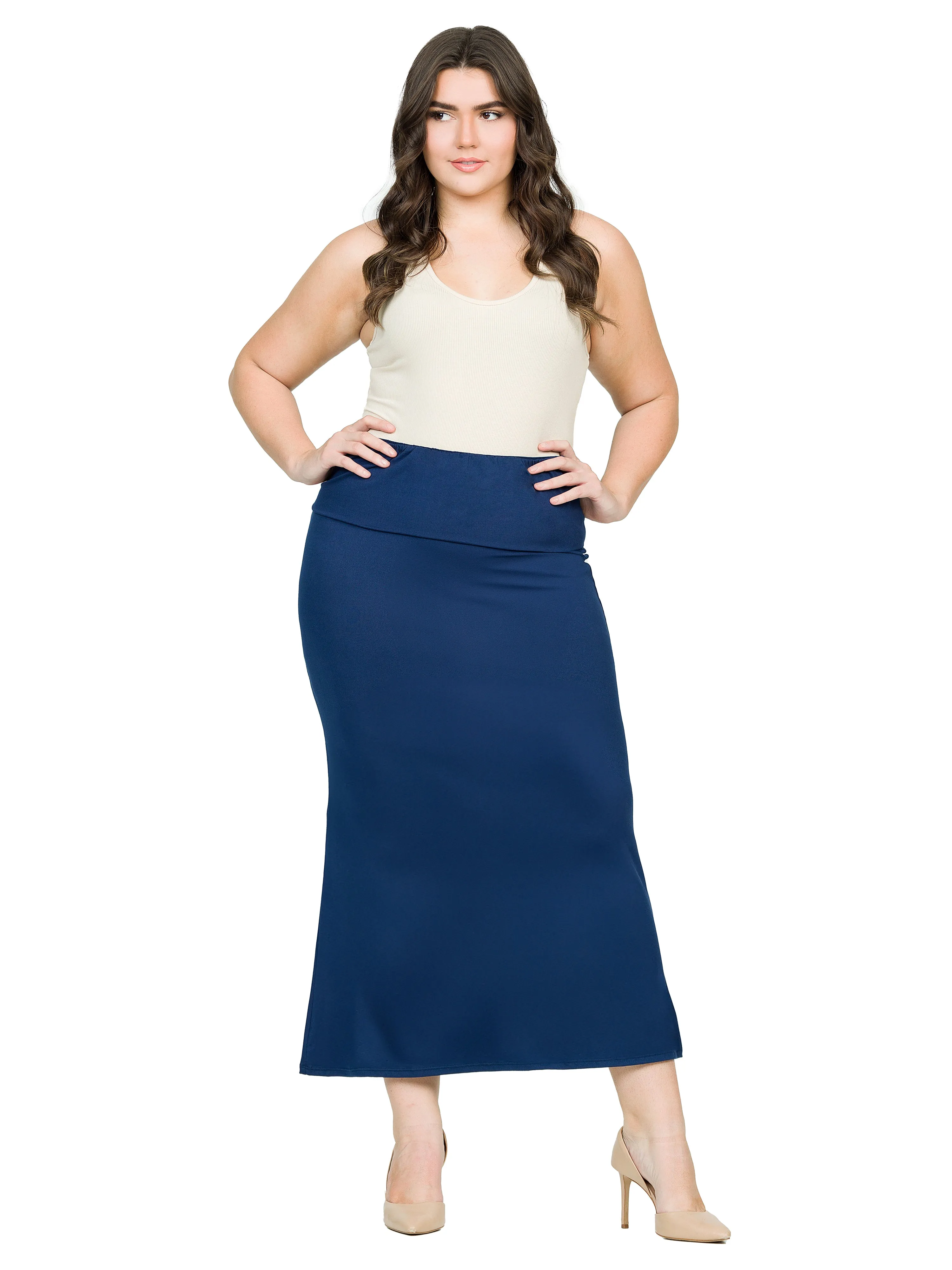 Comfortable Plus Size Foldover Maxi Skirt sold by 24/7 Comfort Apparel product image thumbnail 2