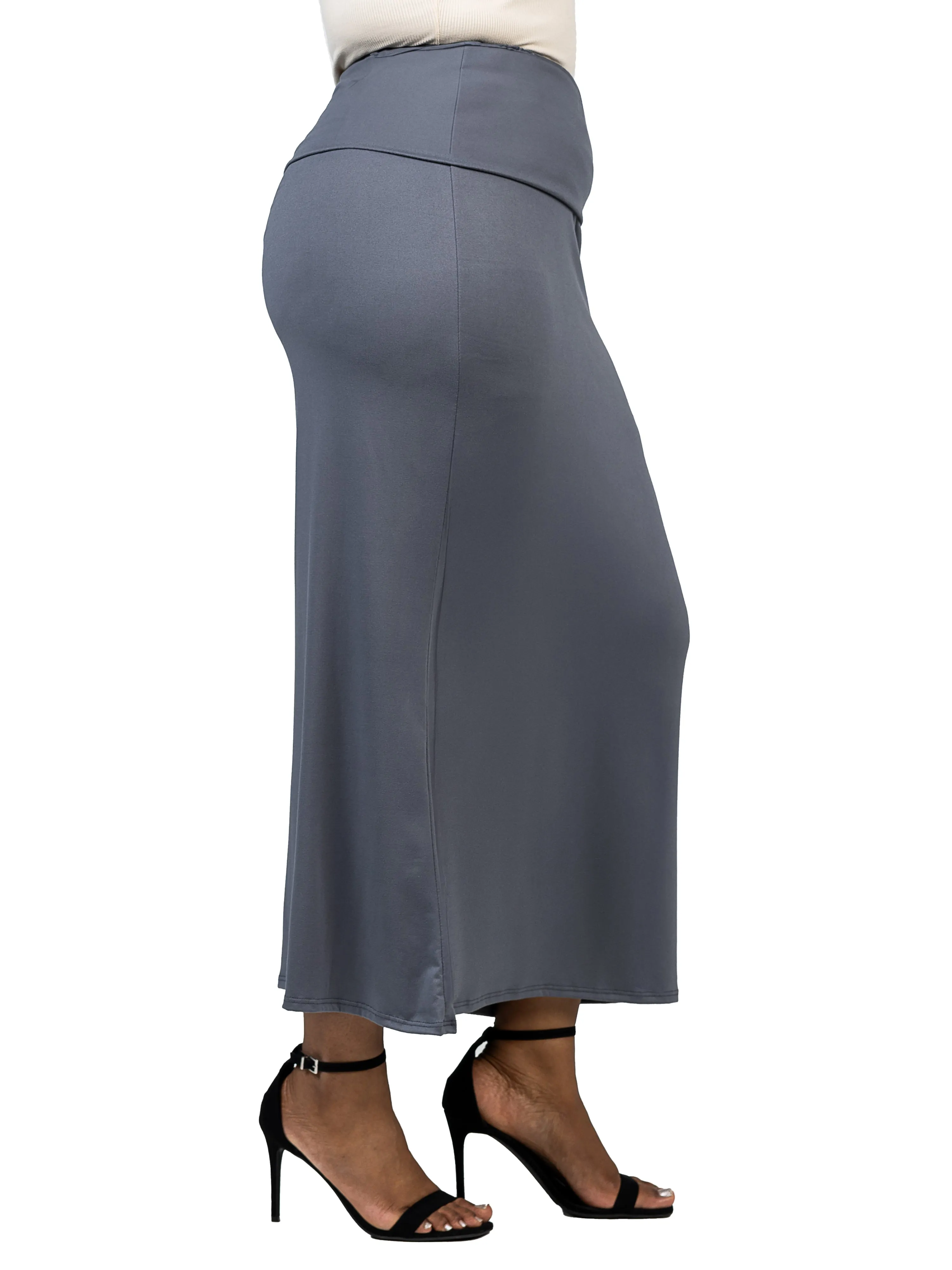 Comfortable Plus Size Foldover Maxi Skirt sold by 24/7 Comfort Apparel product image thumbnail 5