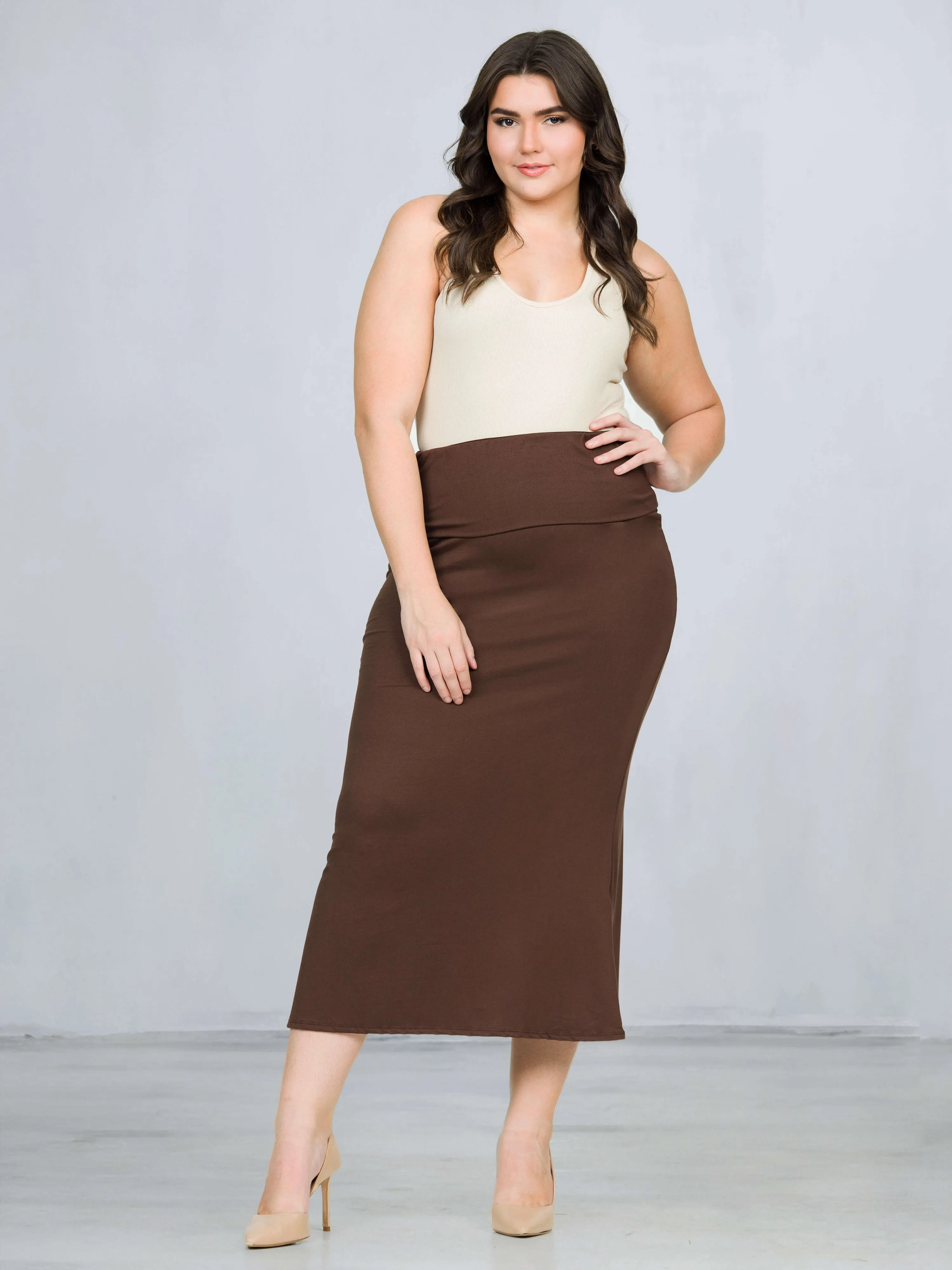 Comfortable Plus Size Foldover Maxi Skirt sold by 24/7 Comfort Apparel